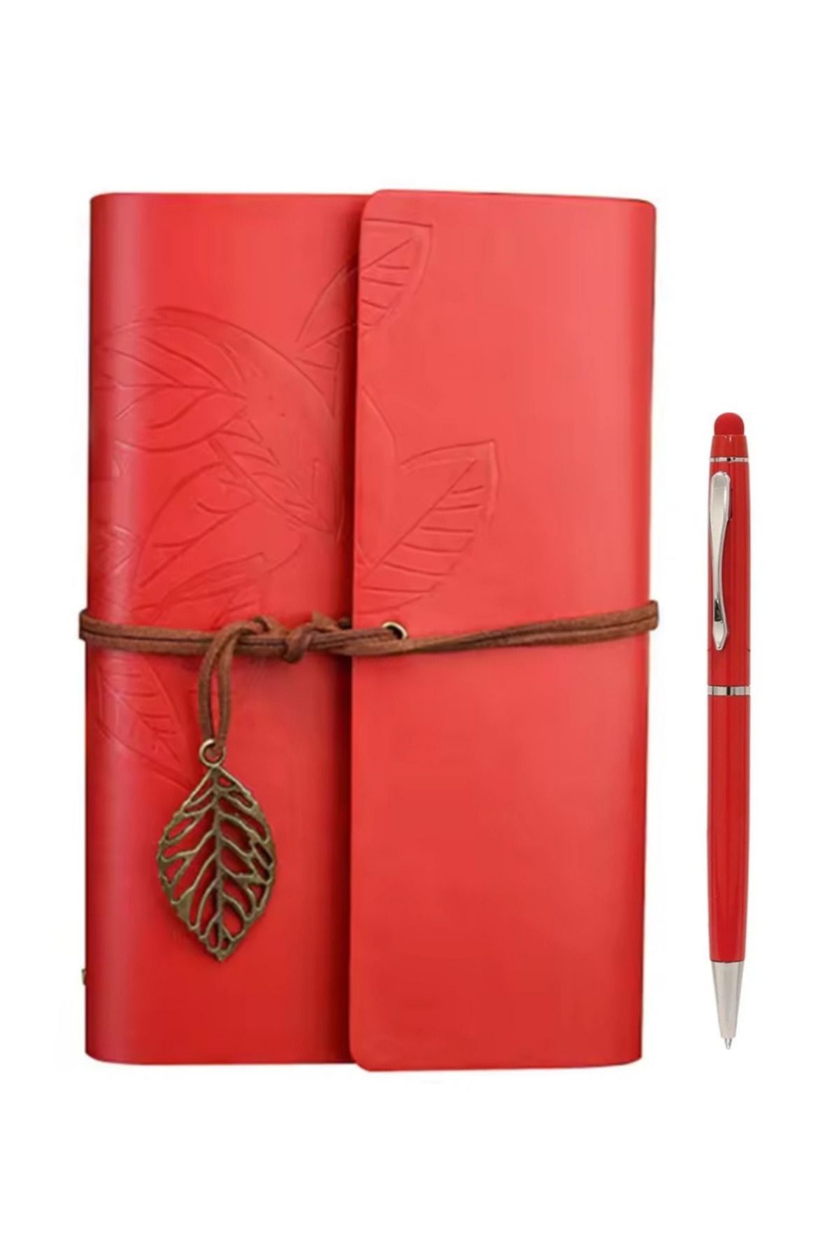 Wolawood El Yapımı Deri Kapaklı Defter ve Özel Kalem Seti Vintage Nostaljik Günlük, Ajanda Özel Gün Hediyesi