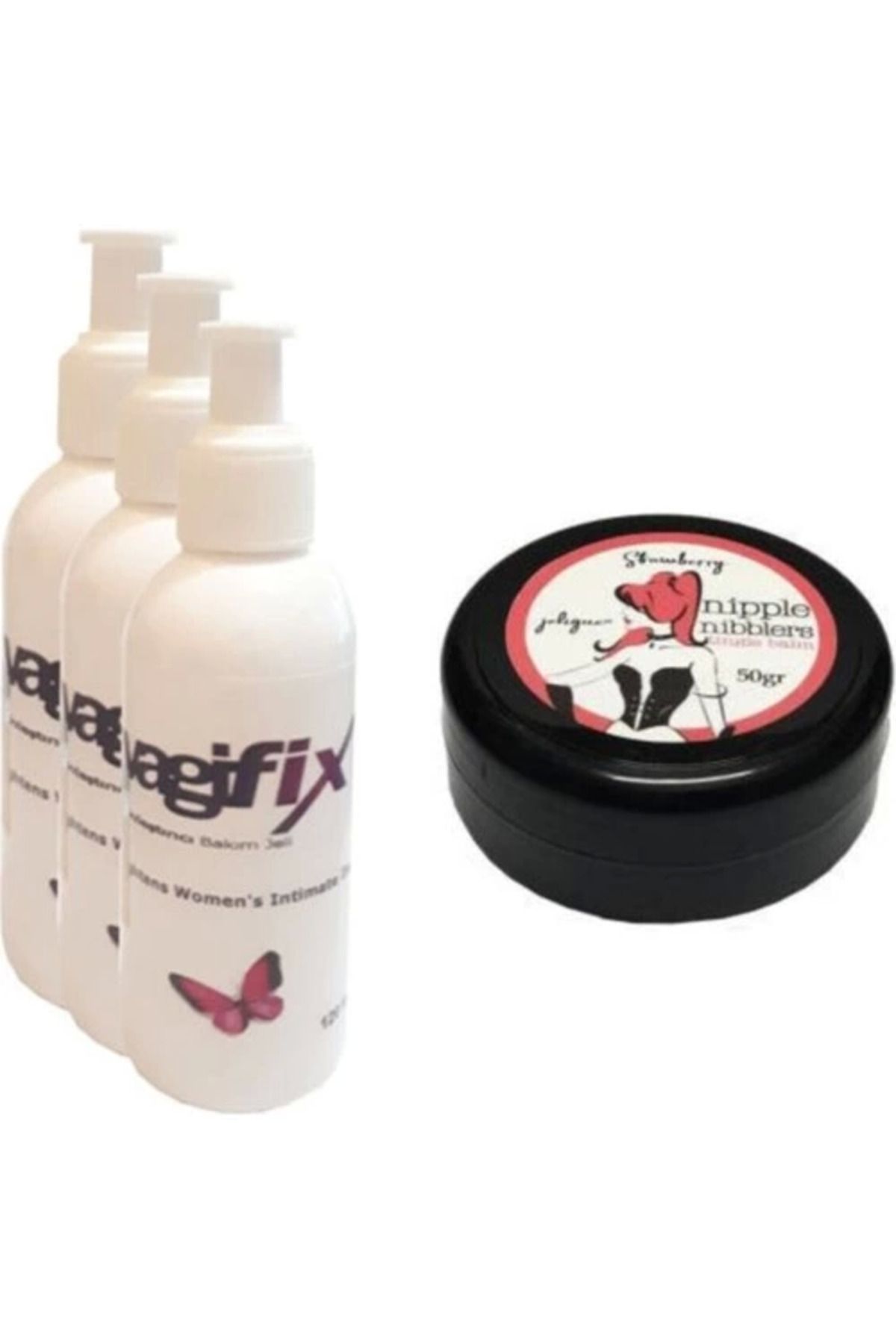 ÖYKÜ VE YİĞİT Hintohu Nipple Nibblers Tingle Balm 50ML Çilekli Göğüs Bakım Kremi 3 Adet Genital Bakım Kremi 120 M