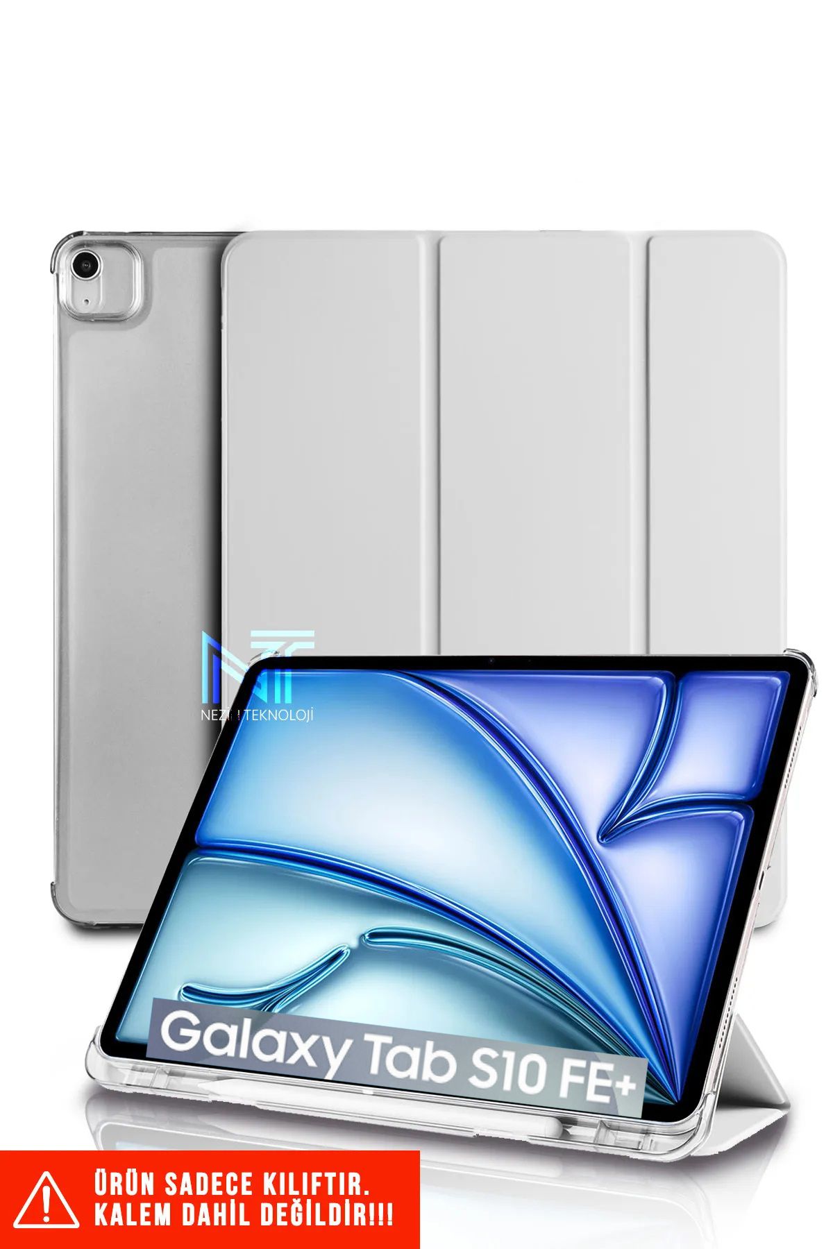 Nezih Case Samsung Galaxy Tab S10 Fe Plus 13.1 İnç Uyumlu Katlanabilir Kalem Bölmeli Standlı Akıllı Kılıf