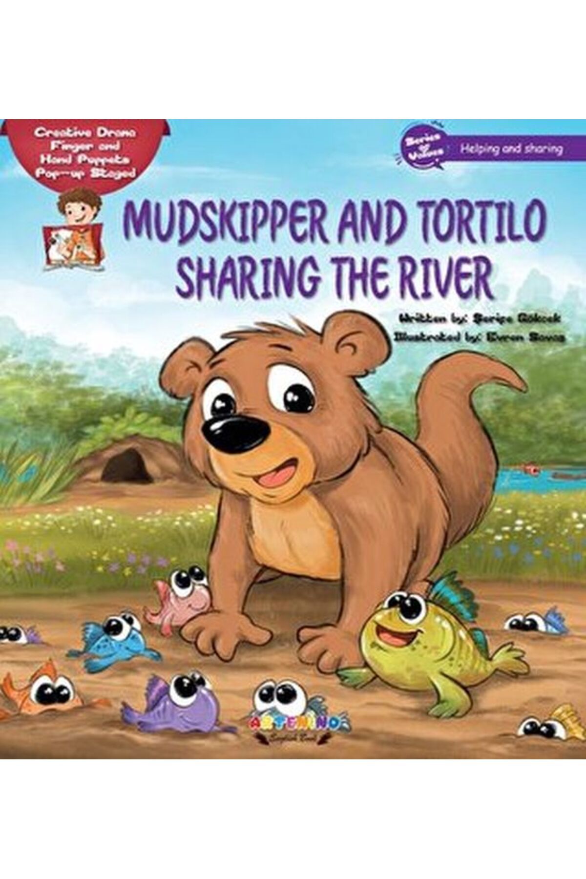 Artenino Mudskipper And Tortilo Sharing The River Creative Drama Finger and Hand Puppets Popup Staged