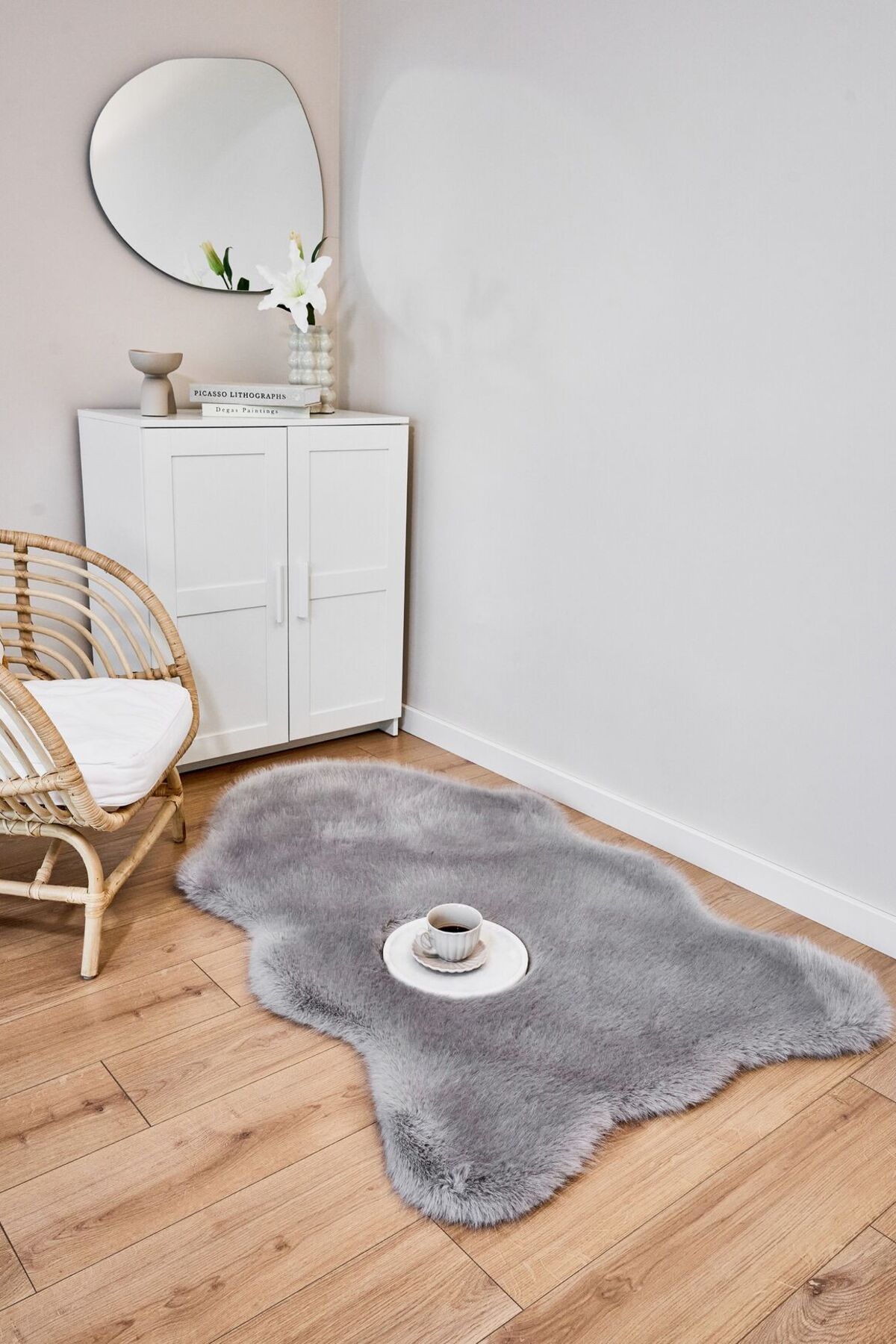 akbel halı & yatak exclusive home design Reiki Gri - Kalın Peluş Halı | Yıkanabilir Süet Tabanlı