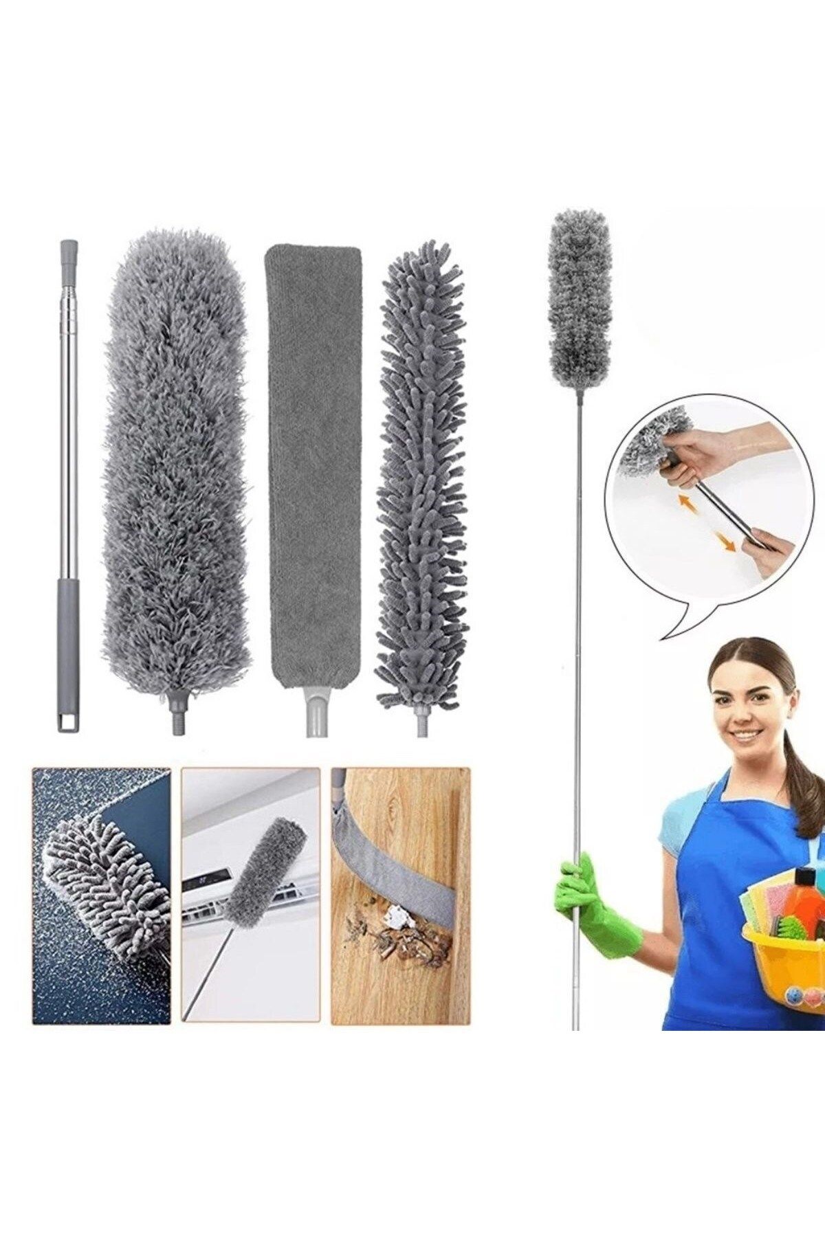 teknotrust Uzayabilen 3'lü Telescopik Mop Seti, Çok Fonksiyonlu Temizlik Aracı
