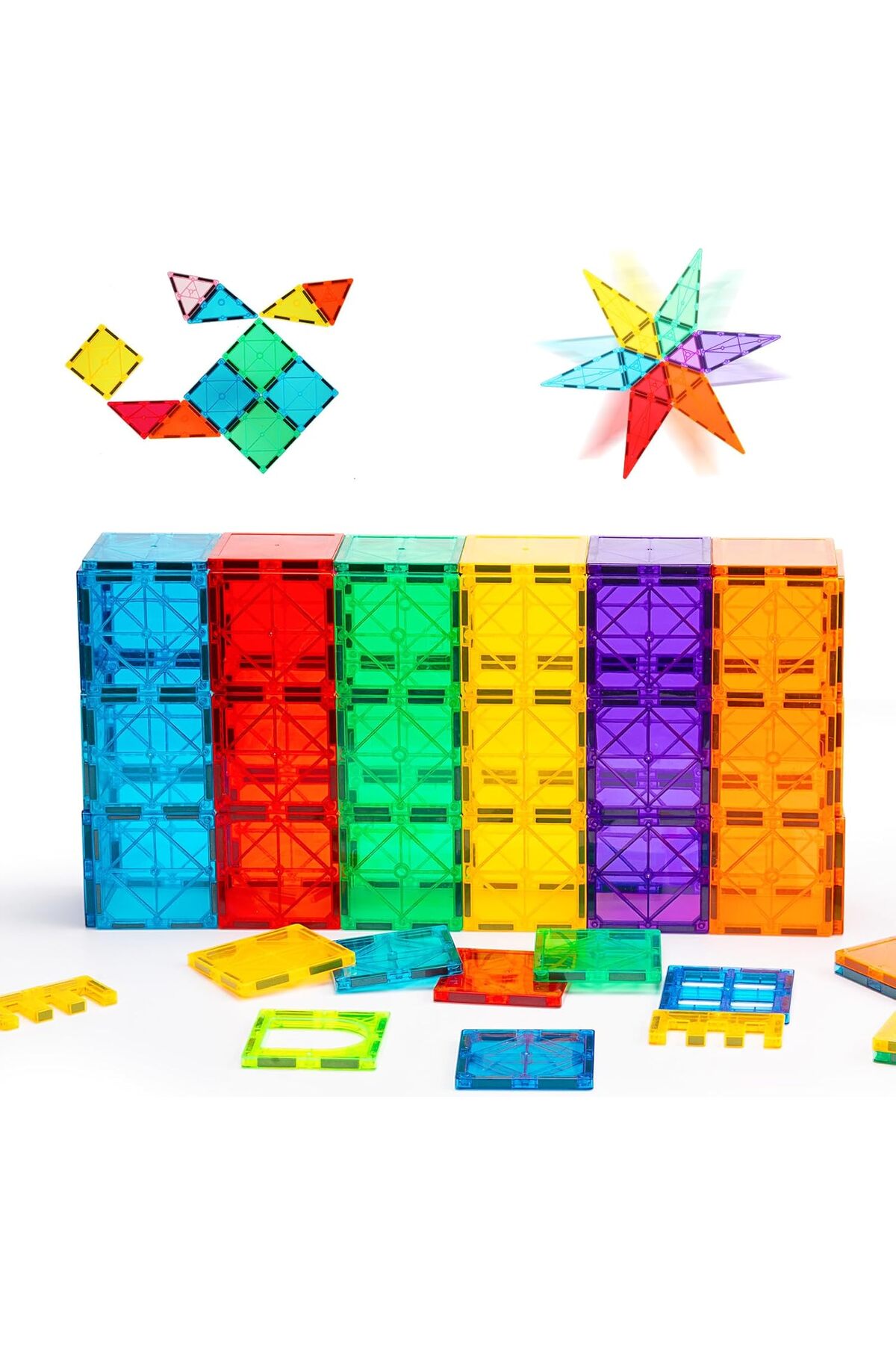 ۵۵ قطعه کاشی مغناطیسی، ست شروع ۵۵ تکه (بلوک‌های ساختنی مغناطیسی، اسباب‌بازی آموزشی STEM)