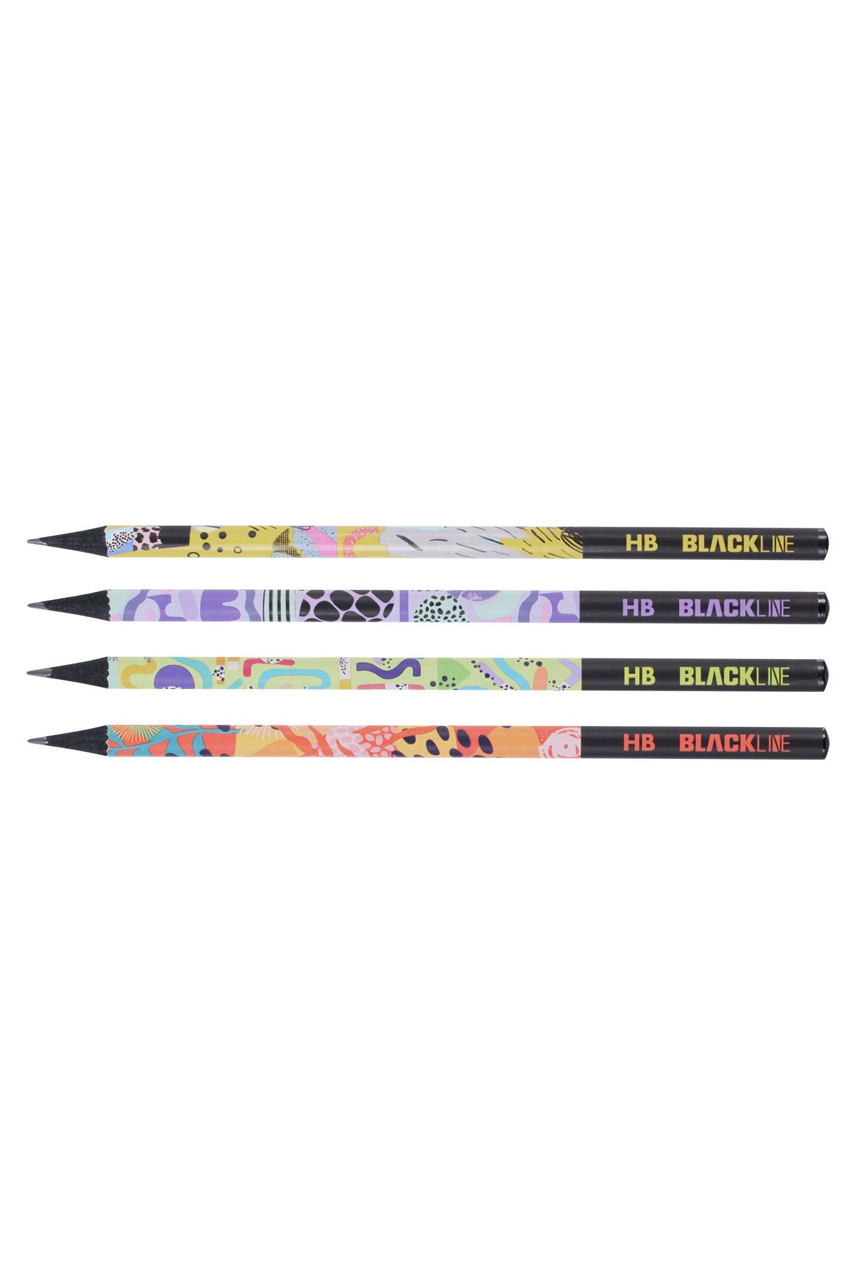 Adel-Blackline Mixed Pencil Set of 12, Space Pattern, Neon, Mosaic Pattern Concept Pencils 2