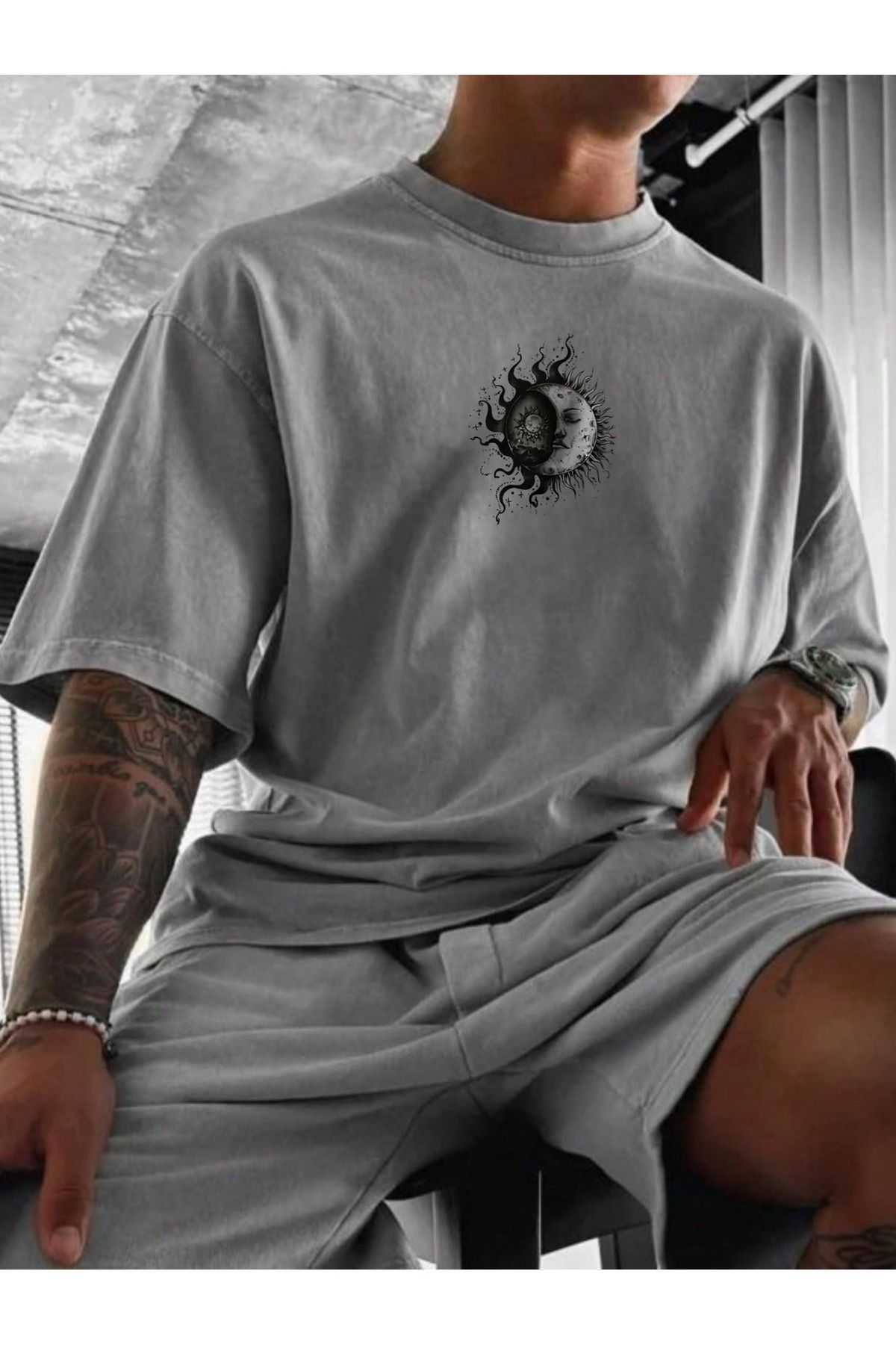 JANSO GROUP - ERKEK PAMUKLU BASKILi old Fashioned TSHIRT OVERSİZE BÜYÜK BEDEN