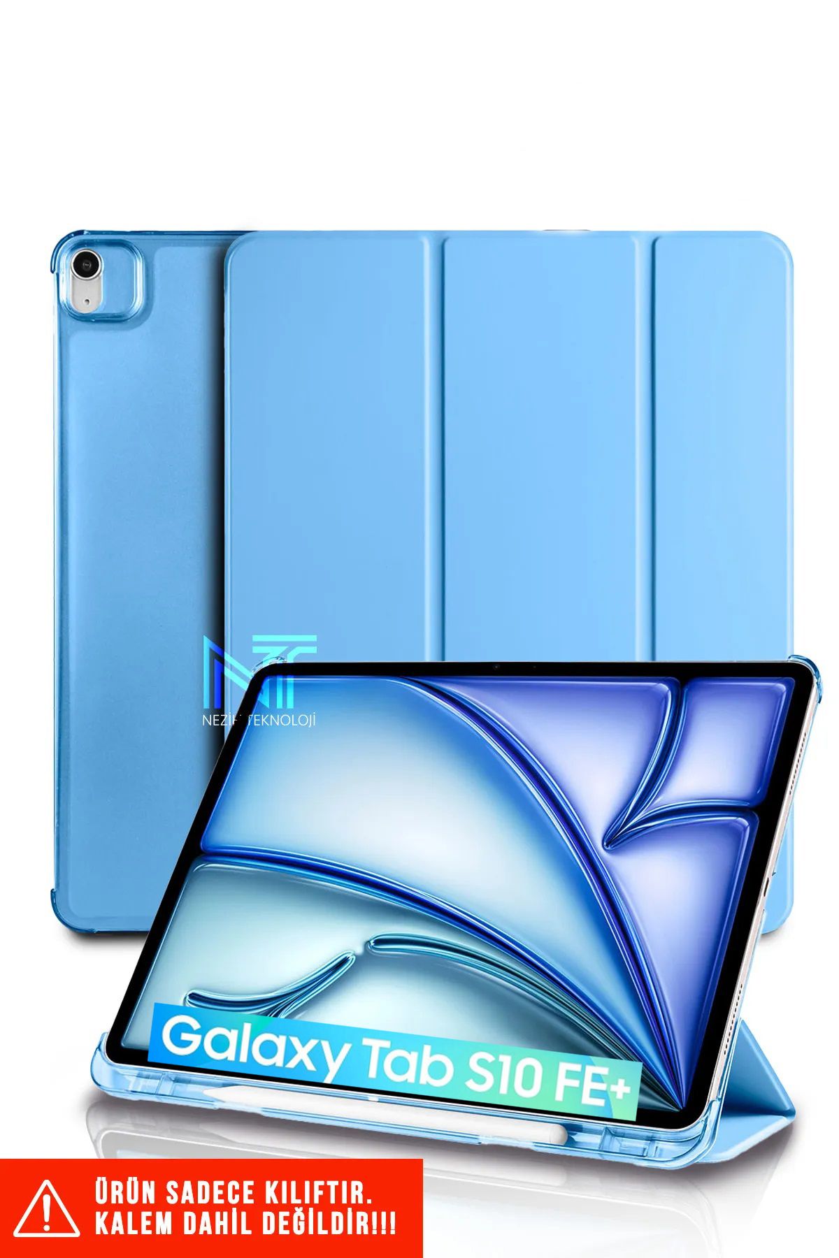 Nezih Case Samsung Galaxy Tab S10 Fe Plus 13.1 İnç Uyumlu Katlanabilir Kalem Bölmeli Standlı Akıllı Kılıf