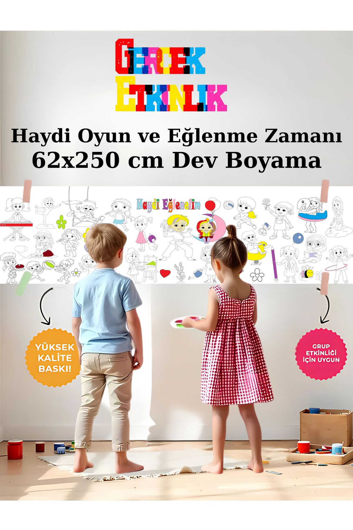 AlpiLeo Kız Çocuk Spor Etkinlikleri ve Eğlence 2.5M Dev Boyama | Doğum Günü Özel Aktivite