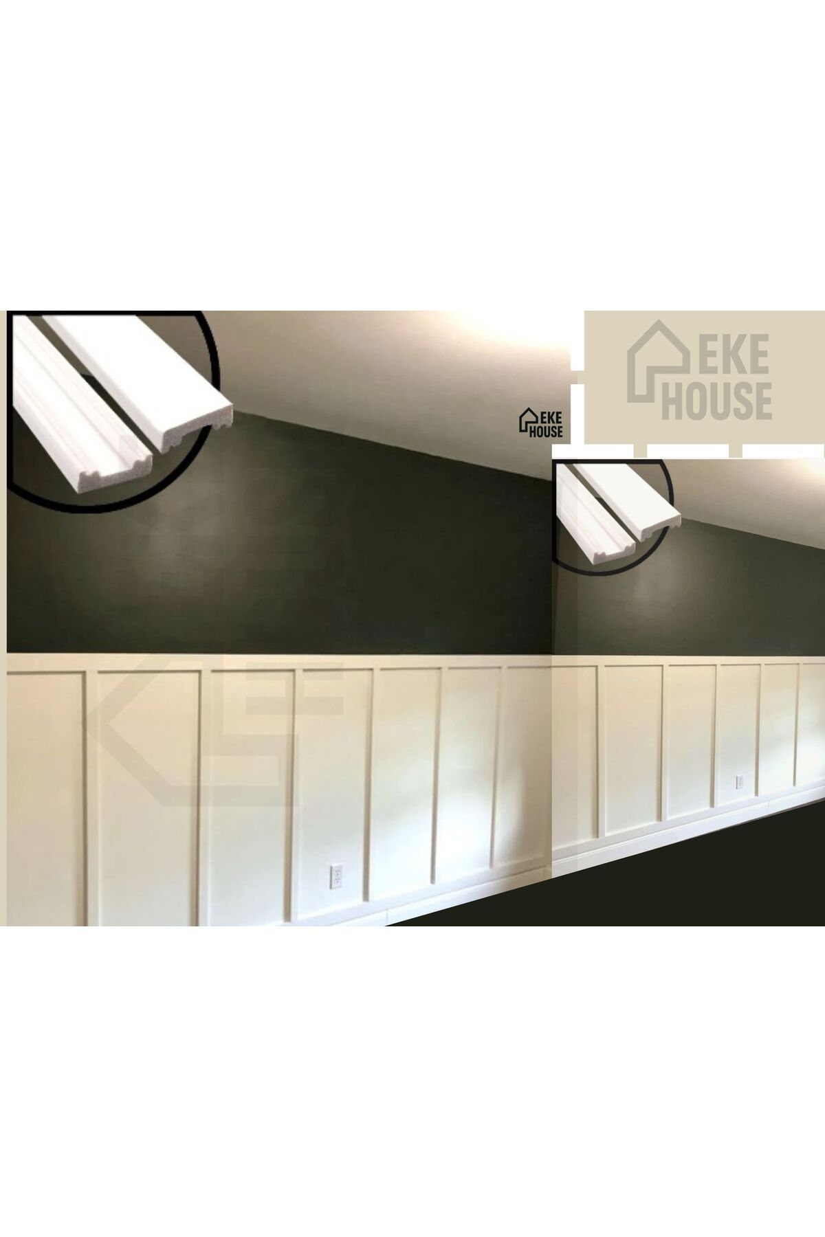 EKE HOUSE İskandinav Hol Paketi Boyanabilir Poliüretan Malzeme En: 4 Cm Uzunluk: 90 Cm Kalınlık : 1 Cm 5 Adet