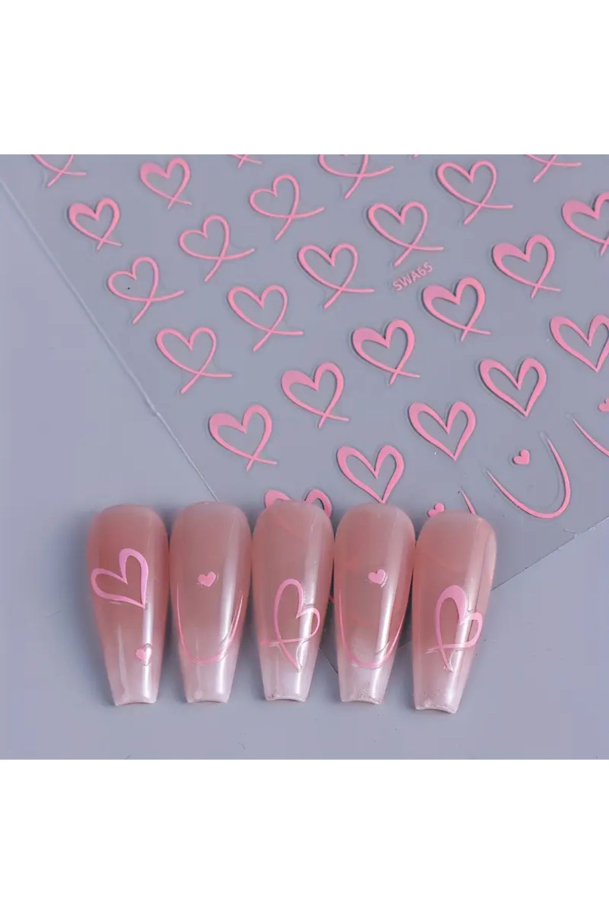 zeinapp Kendinden Yapışkanlı Kalp Figürlü Tırnak Sticker Nail Sticker