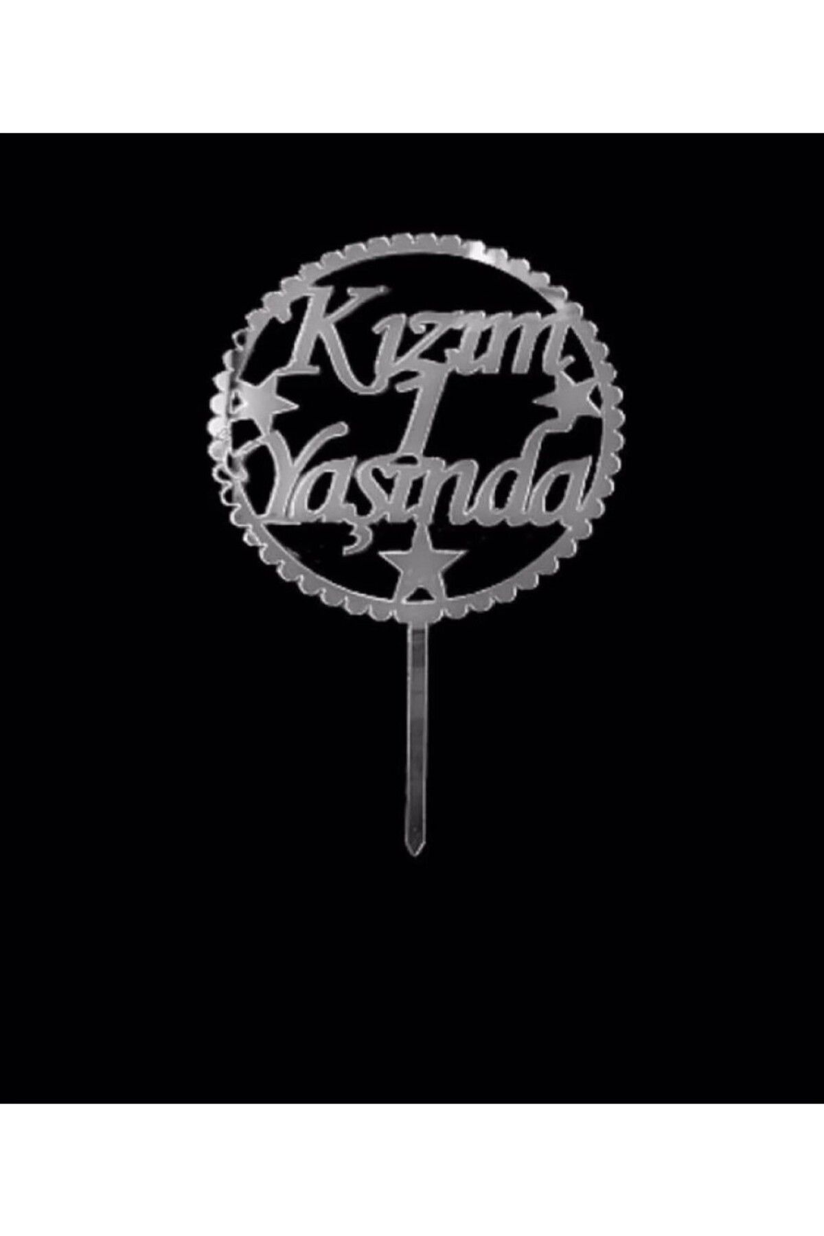 Vipfoni Kızım 1 Yaşında Pleksi Daire Pasta Süsü
