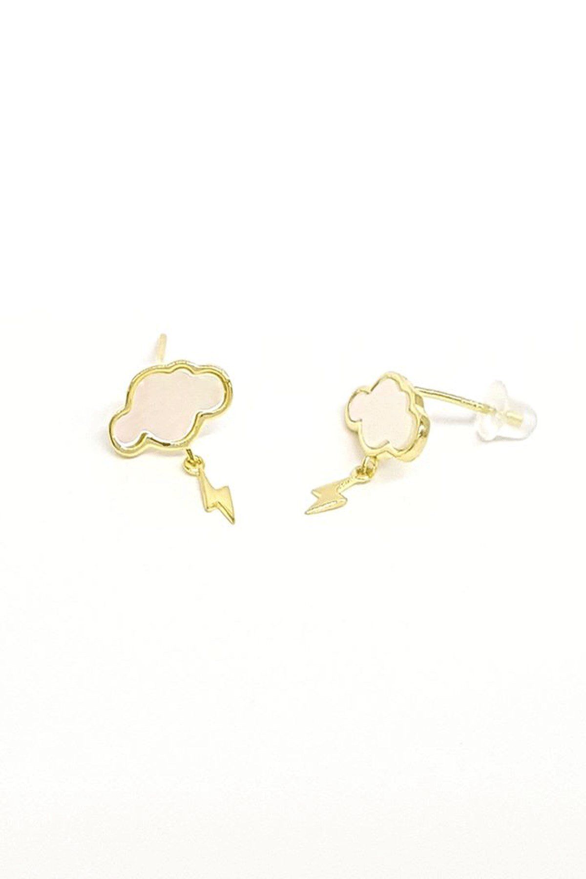 OSESHOP Bulut Figürlü Taşlı Gümüş Küpe
