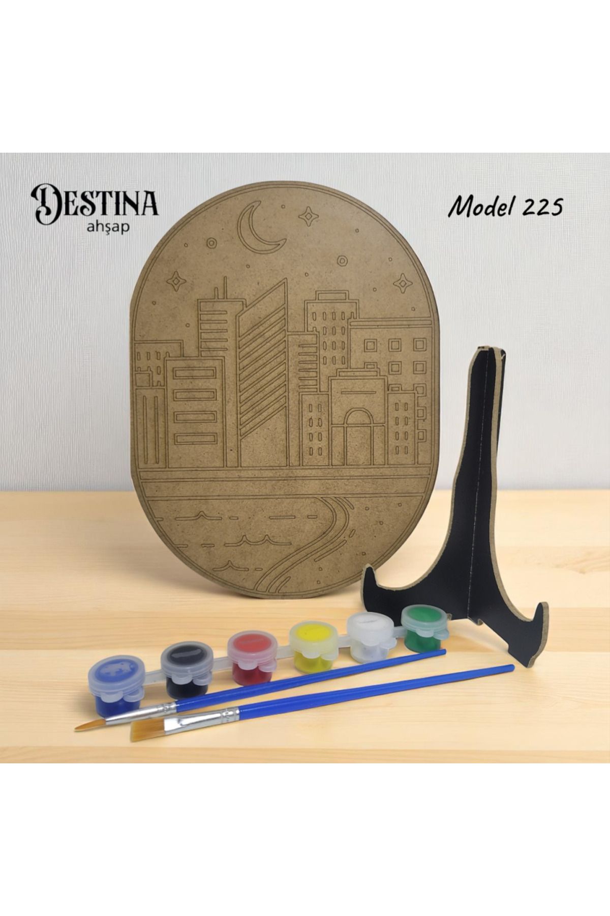 Destina Ahşap - Destina Ahşap Mandala Boyama Seti- Ahşap Boyama - Model 225