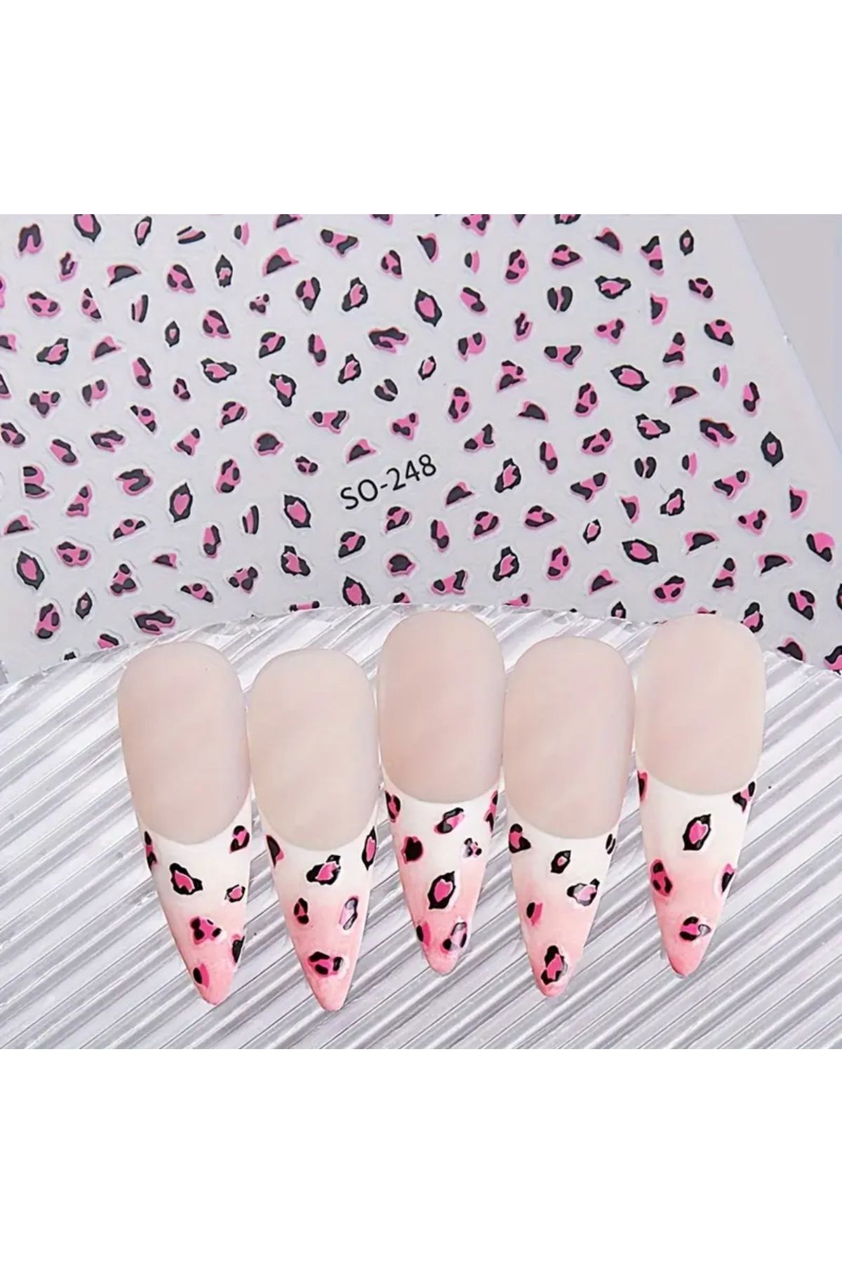 zeinapp Kendinden Yapışkanlı Leopar Figürlü Animal Desen Tırnak Sticker Nail Sticker