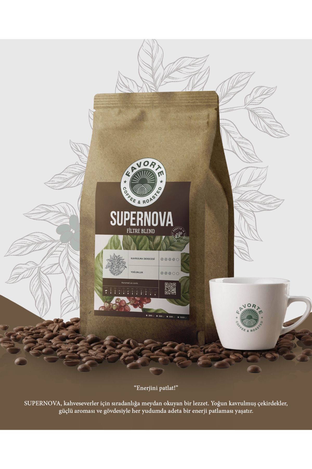 FAVORTE COFFEE & ROASTED 1 KG Orijinal Supernova Filtre Kahve %100 Arabica Çekirdeği | Favorte 1KG Filtre Kahve