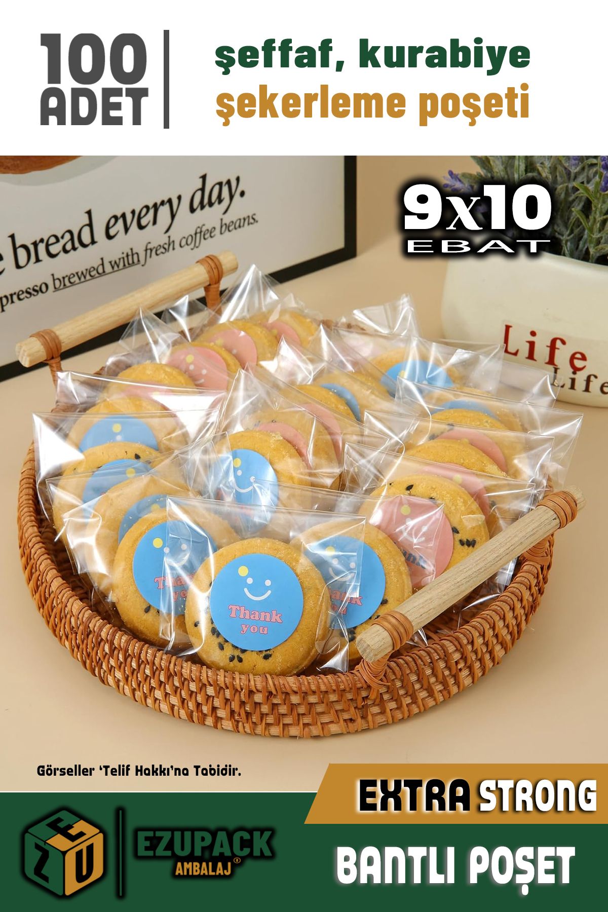 ASTOR AMBALAJ 9x10 100Ad. Kurabiye Şeker Parti Baby Shower Doğum günü Hediyelik Kendinden Yapışkanlı Jelatin Poşet
