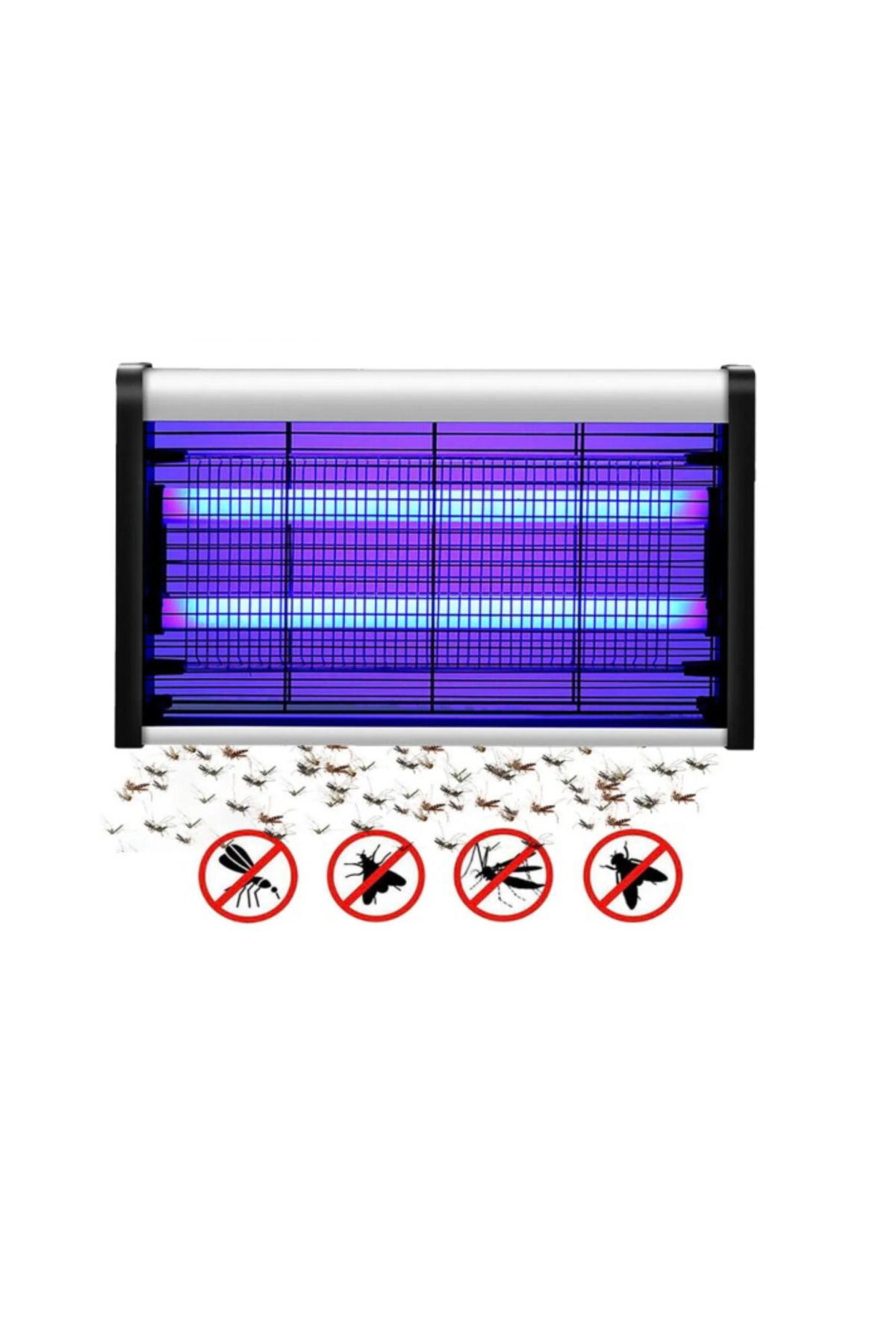 abnturk Mor Işıklı Elektronik 30W Sinek Cız Cihazı Alüminyum Kasalı %100 etkili Sivrisinek Cihazı 53x32cm