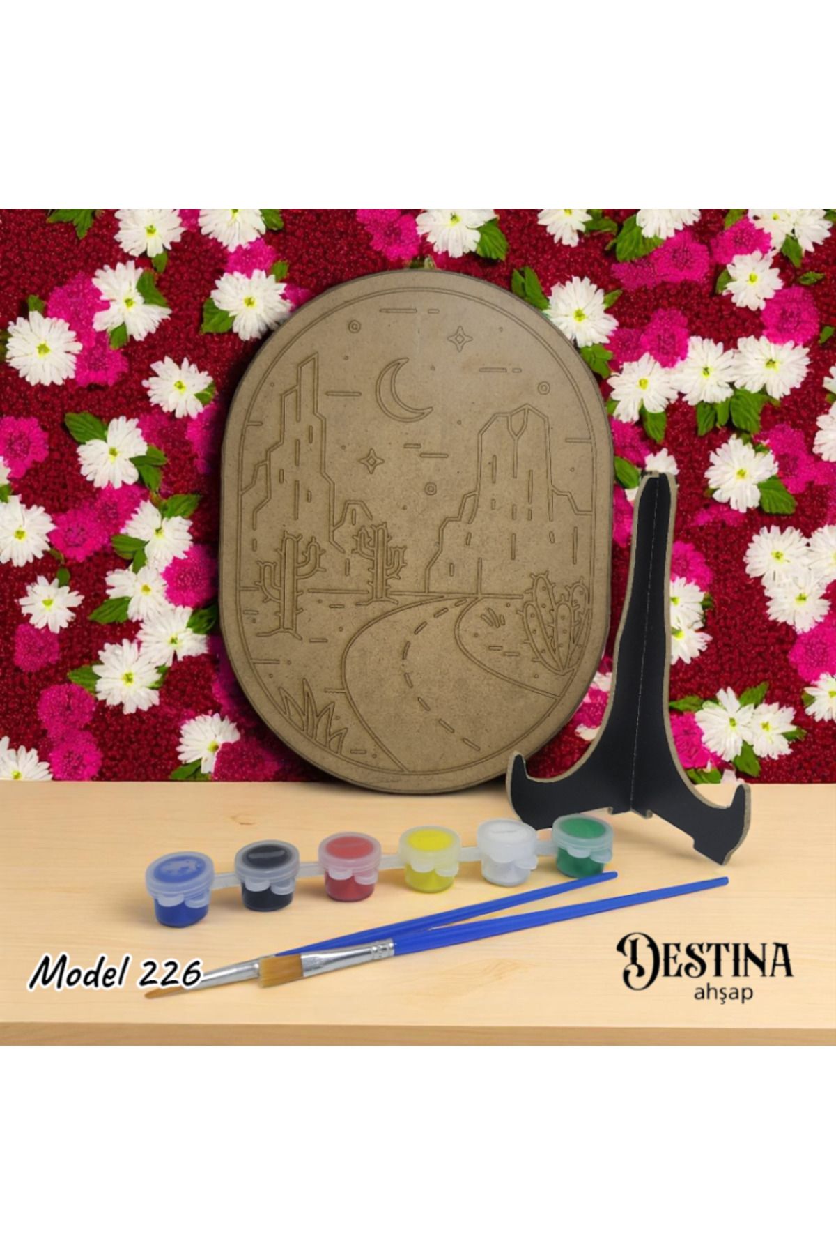 Destina Ahşap - Destina Ahşap Mandala Boyama Seti - Ahşap Boyama- Model 226