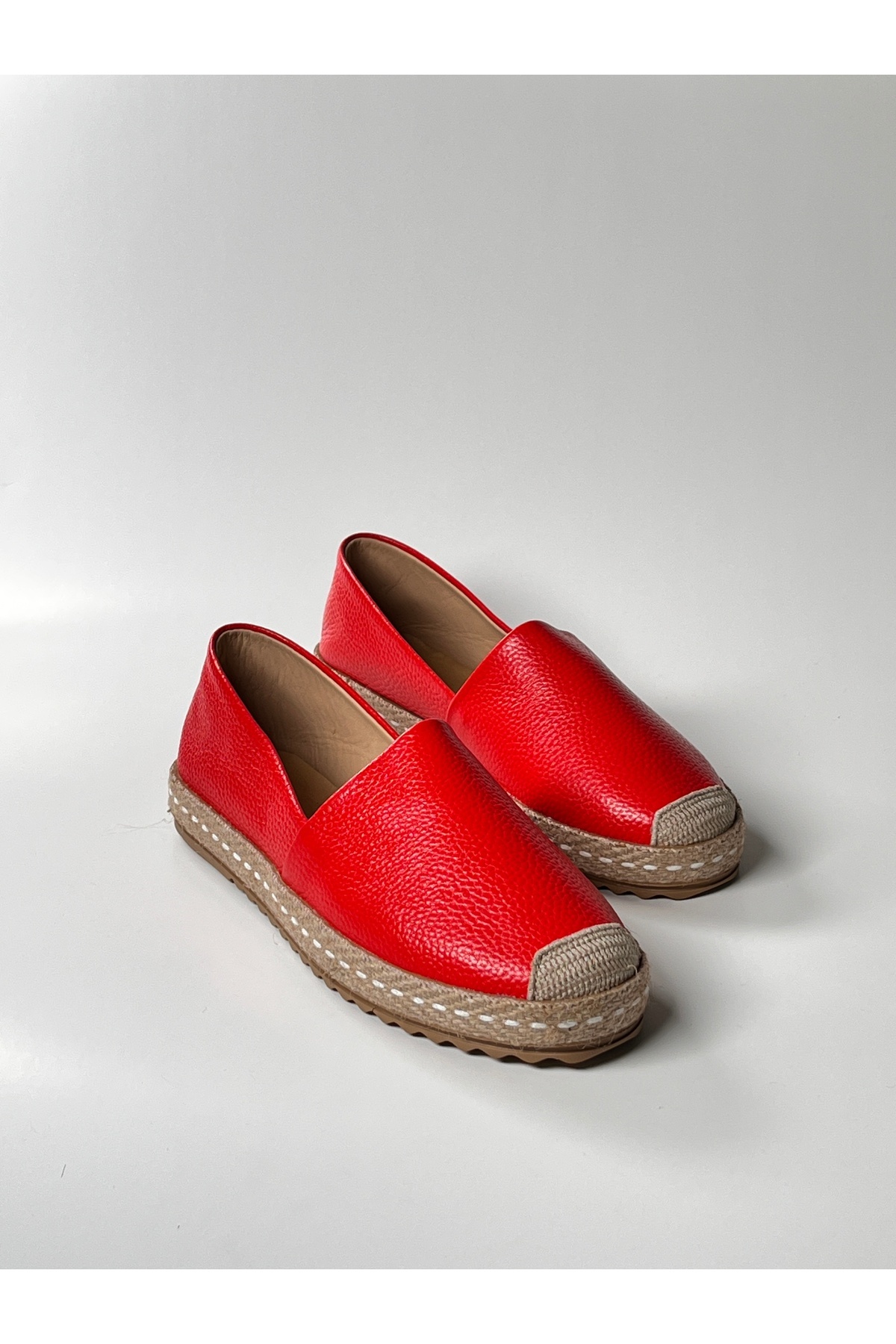 futsi shoes Hakiki Deri Kadın Espadril Ayakkabı