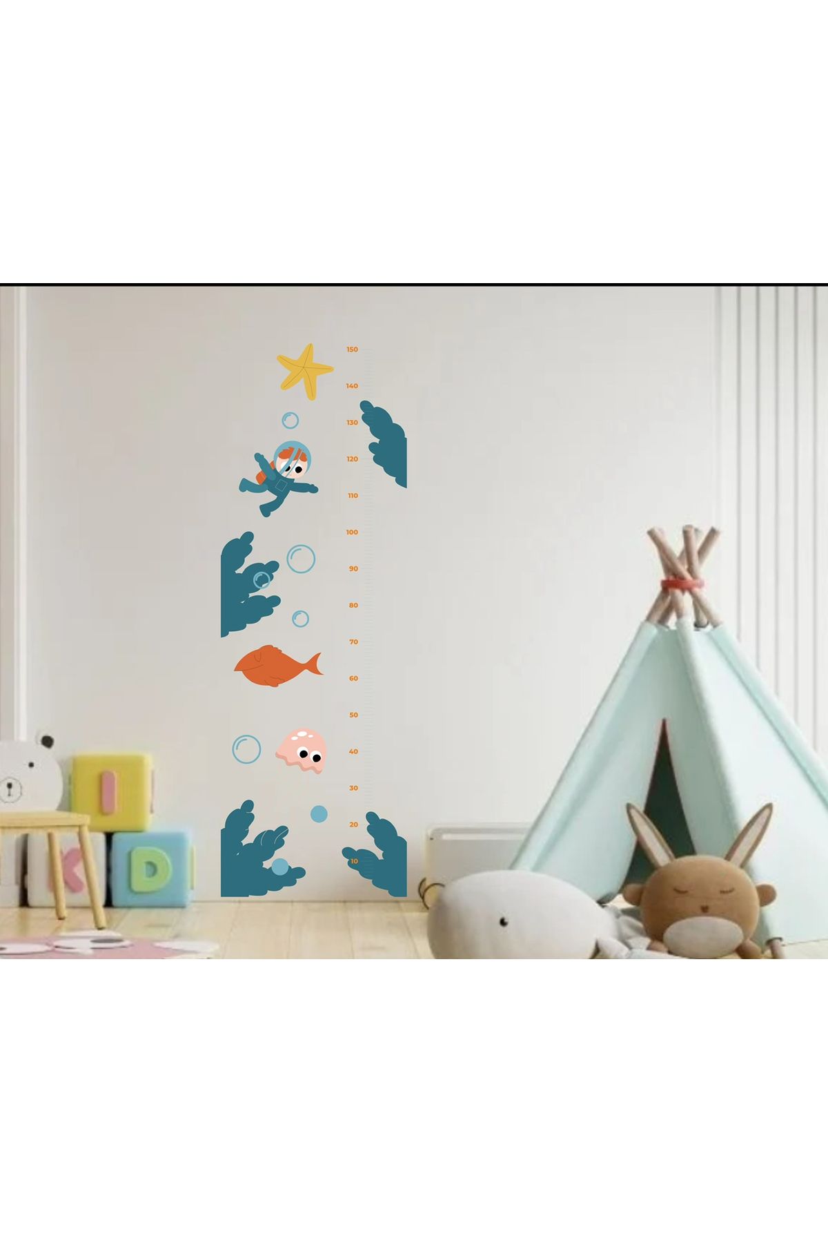 RVT Design Deniz altı dünyası çocuk boy ölçer