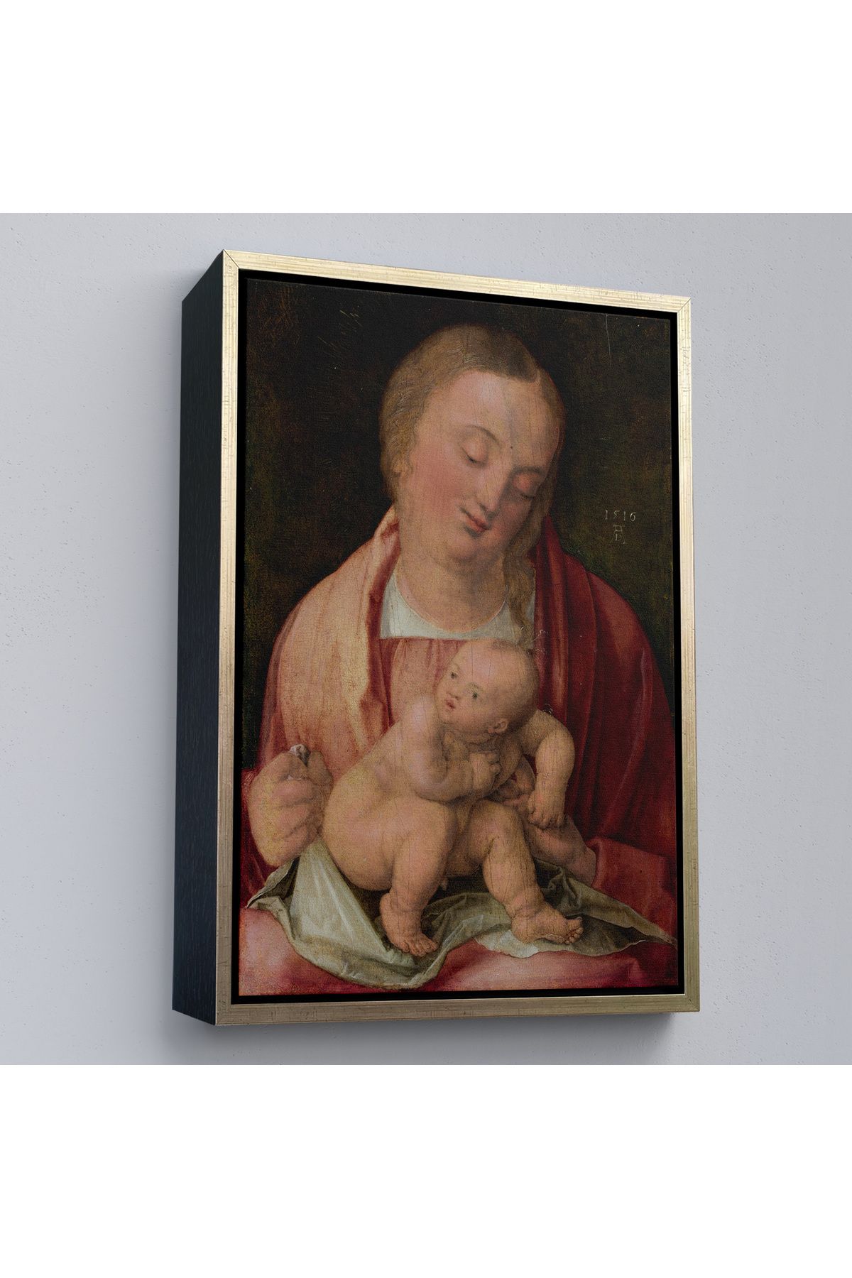 Shoprit Çerçeveli Albrecht Dürer - Bakire Ve Çocuk Tablosu - Virgin And Child-7483