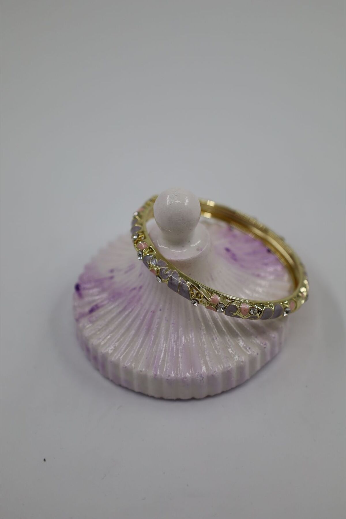 cindyaccessory Mine Çiçek Motifli Altın Renk Bileklik