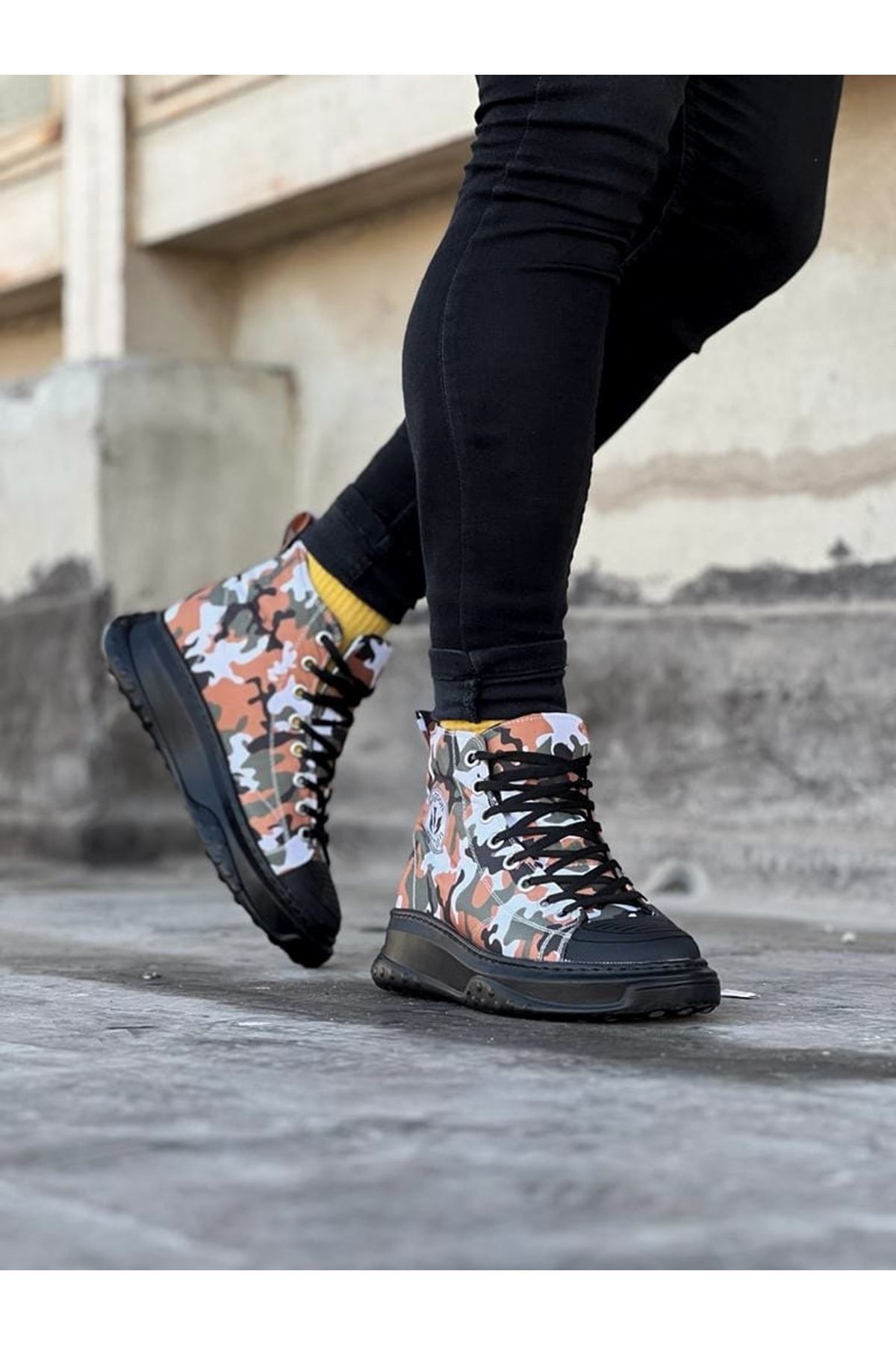 GETFAY WG017 Acık Askeri Erkek Yarım Bilek Casual Ayakkabı