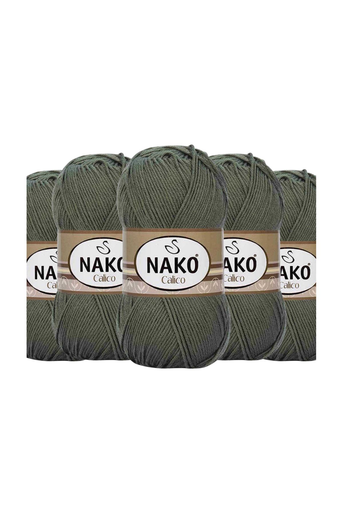 NAKO Calico El Örgü İpi - 5306 Asker Yeşili (5 Adet)