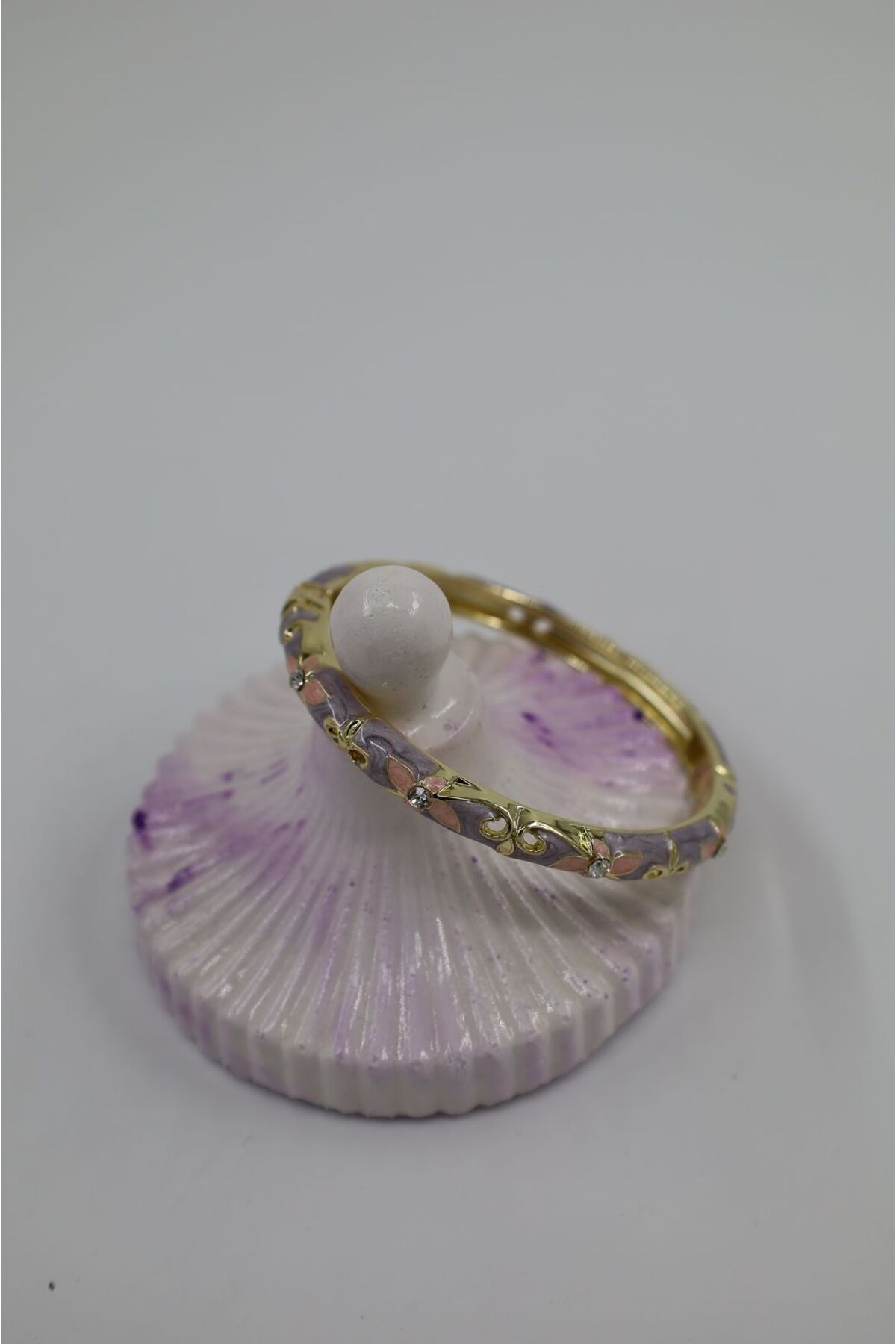 cindyaccessory Mine Çiçek Motifli Altın Renk Bileklik