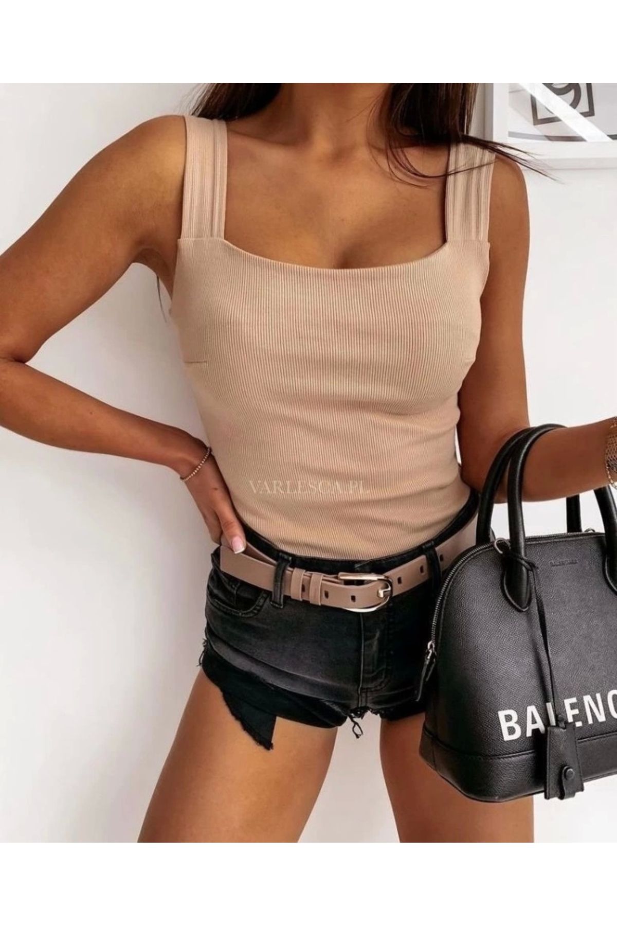Butik Kadın Askılı Kaşkorse Basic Bluz