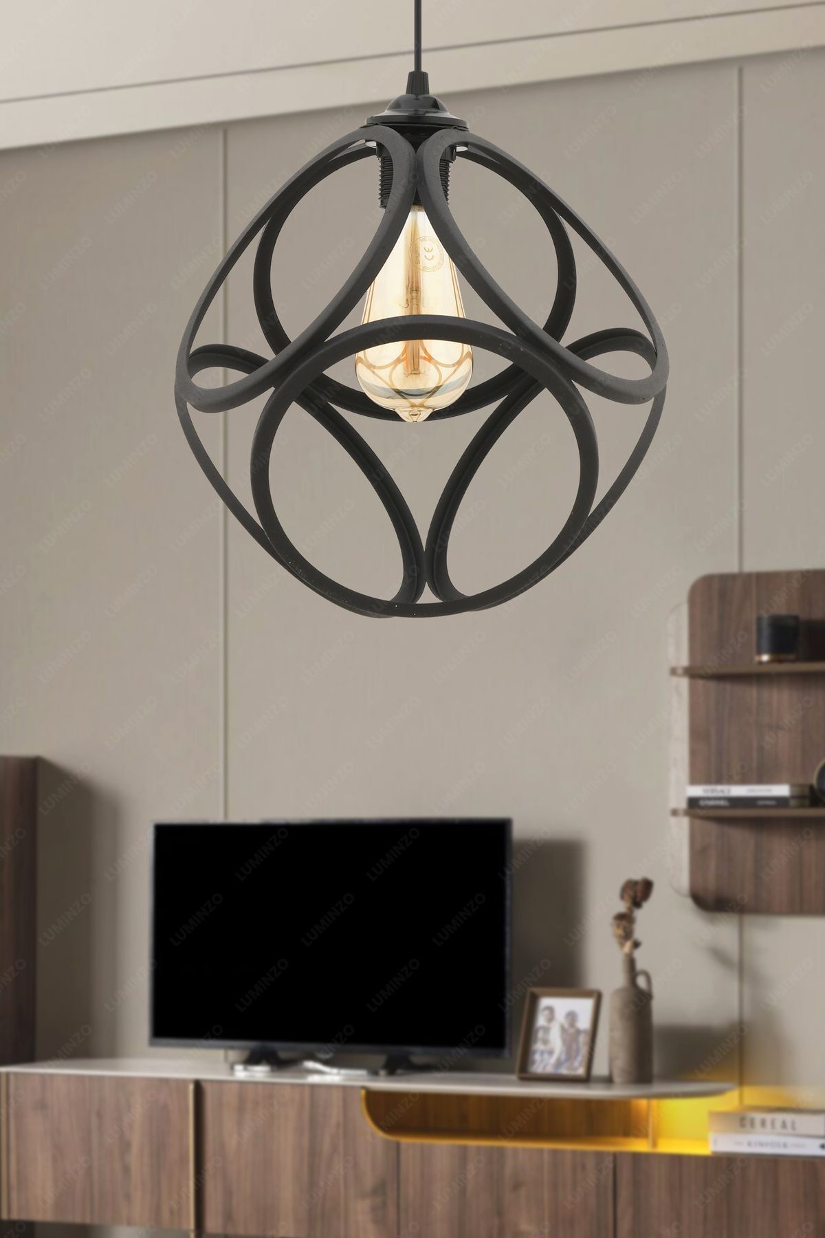 LUMINZO Rayo 24 cm Beyaz Modern Avize Sarkıt Salon Mutfak Kuaför Cafe Lamba Dekoratif Aydınlatma