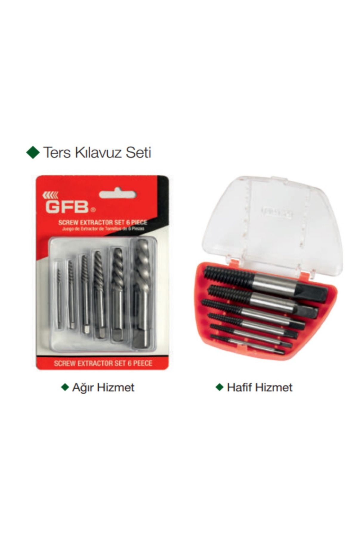 GFB TERS KILAVUZ SETİ 6 PARÇALI AĞIR HİZMET