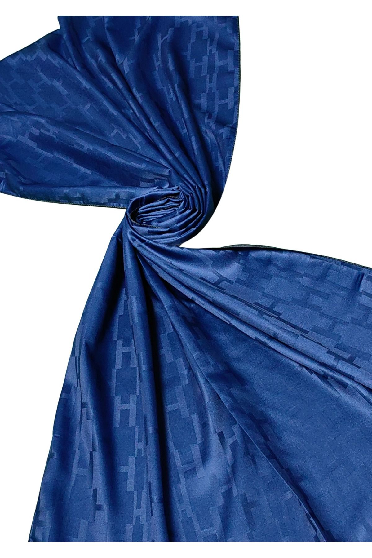 mim eşarp Leila Çift Taraflı Jakarlı Desenli İpeksi H Desen Şal – 75x190 cm