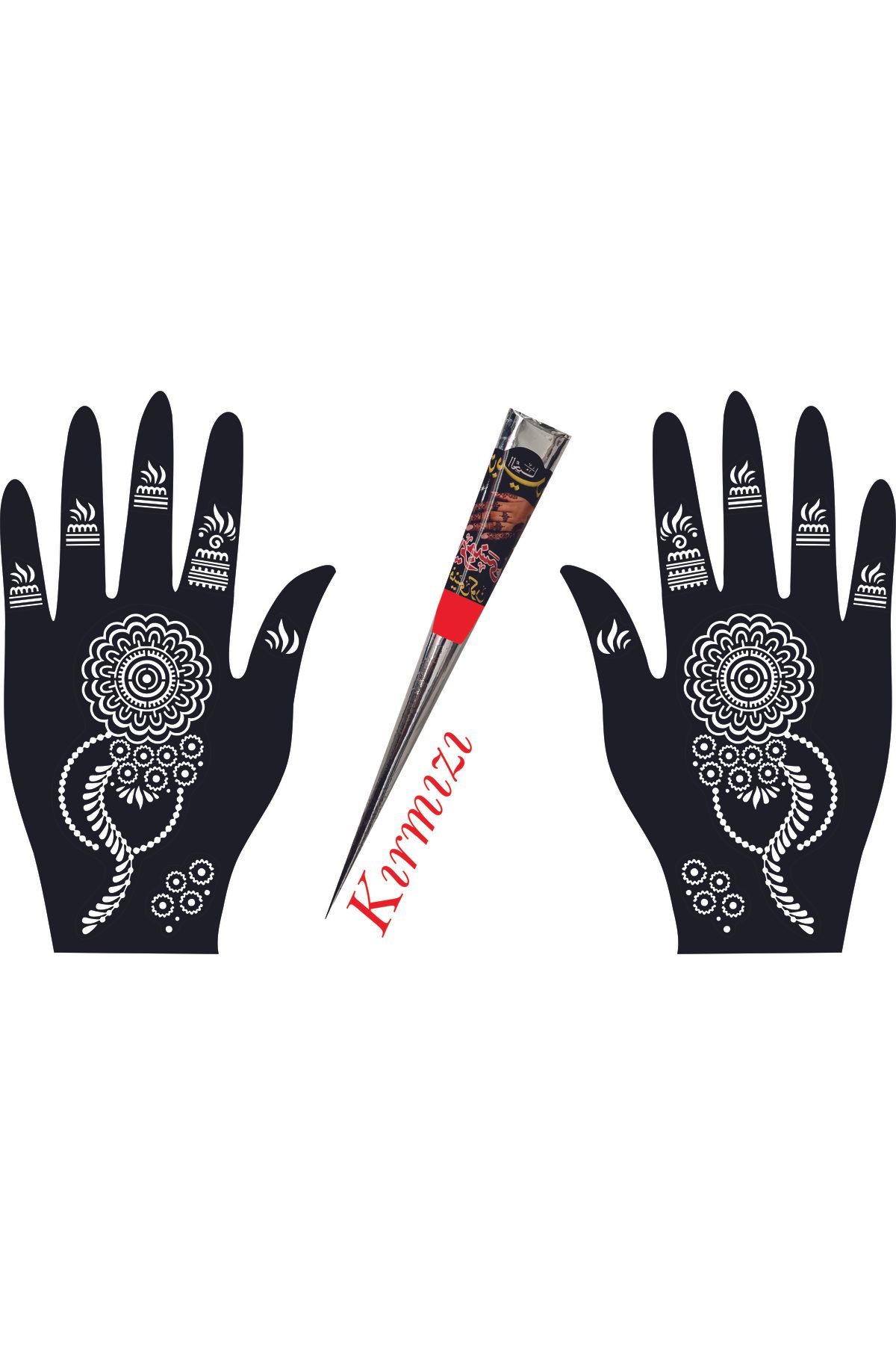 hennadibace El Deseni Kına Kalıbı (GEÇİCİ DÖVME ŞABLONU) Hint Kınası Henna Tattoo Stencil Kına Gecesi