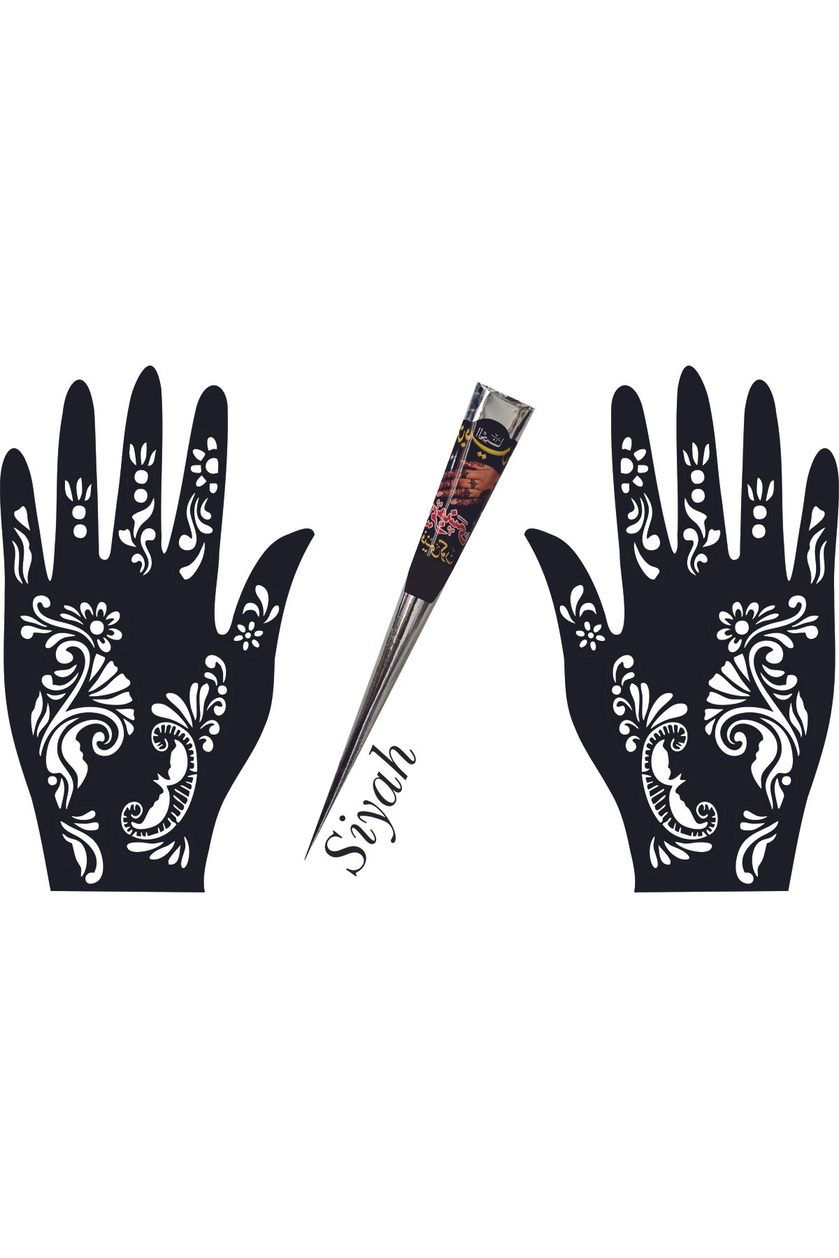 hennadibace El Deseni Kına Kalıbı (GEÇİCİ DÖVME ŞABLONU) Hint Kınası Henna Tattoo Stencil Kına Gecesi