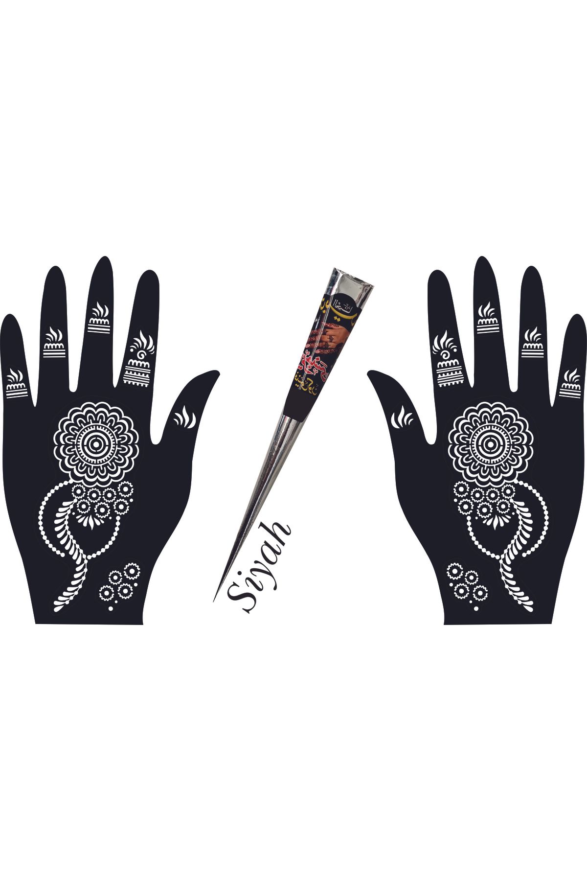 hennadibace El Deseni Kına Kalıbı (GEÇİCİ DÖVME ŞABLONU) Hint Kınası Henna Tattoo Stencil Kına Gecesi