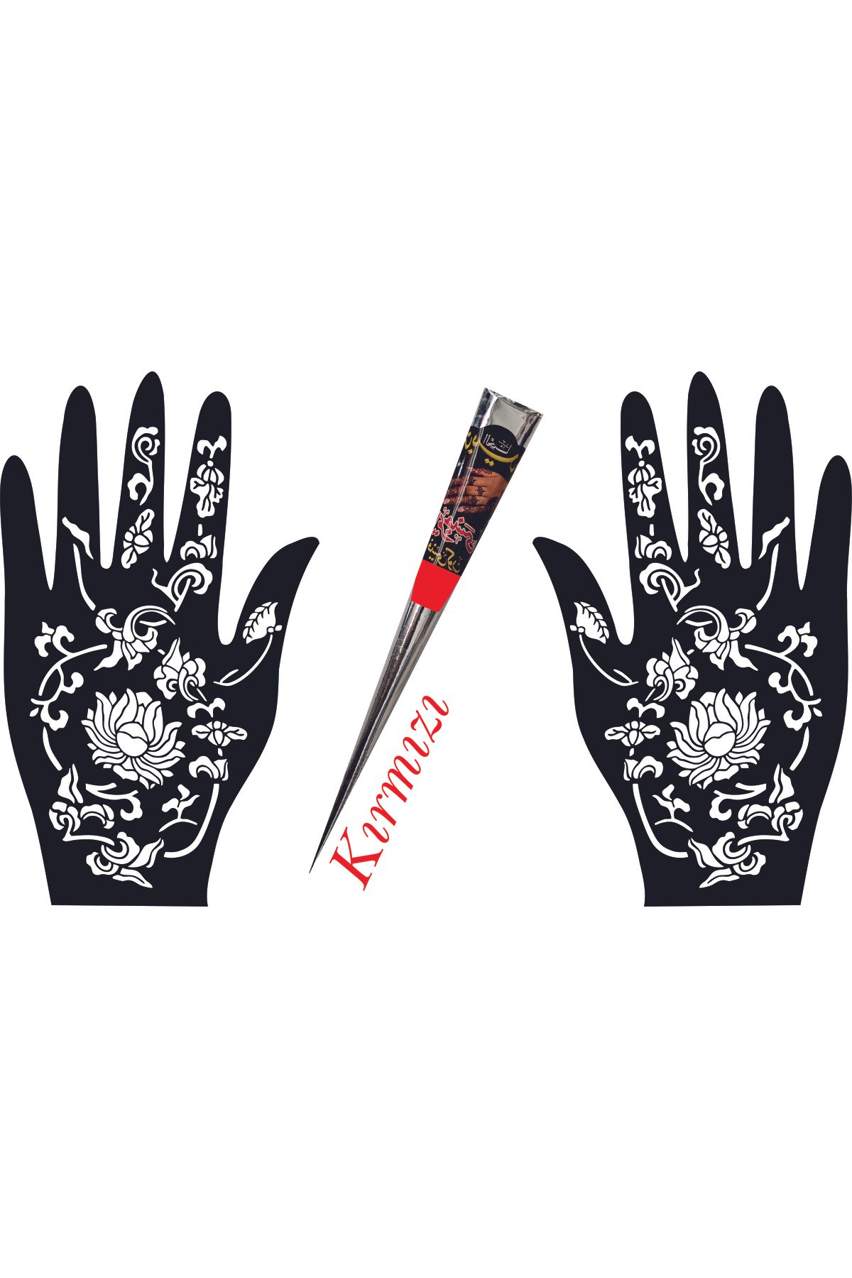 hennadibace El Deseni Kına Kalıbı (GEÇİCİ DÖVME ŞABLONU) Hint Kınası Henna Tattoo Stencil Kına Gecesi
