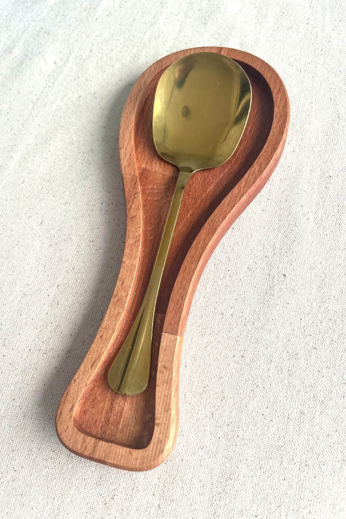 Kuzeylina Ahşap Kirli Kaşıklık - Kaşık Altlığı / Kepçelik | 27x11 cm Doğal Kayın Ağacı