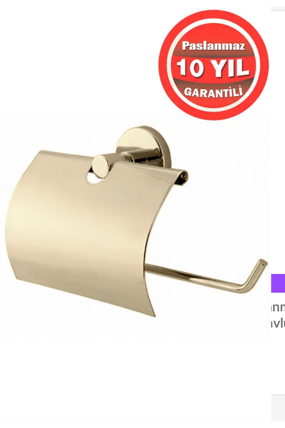 ÇELİK BANYO Paslanmaz Pirinç Flora Kağıt Havluluk Kapaklı Altın Gold