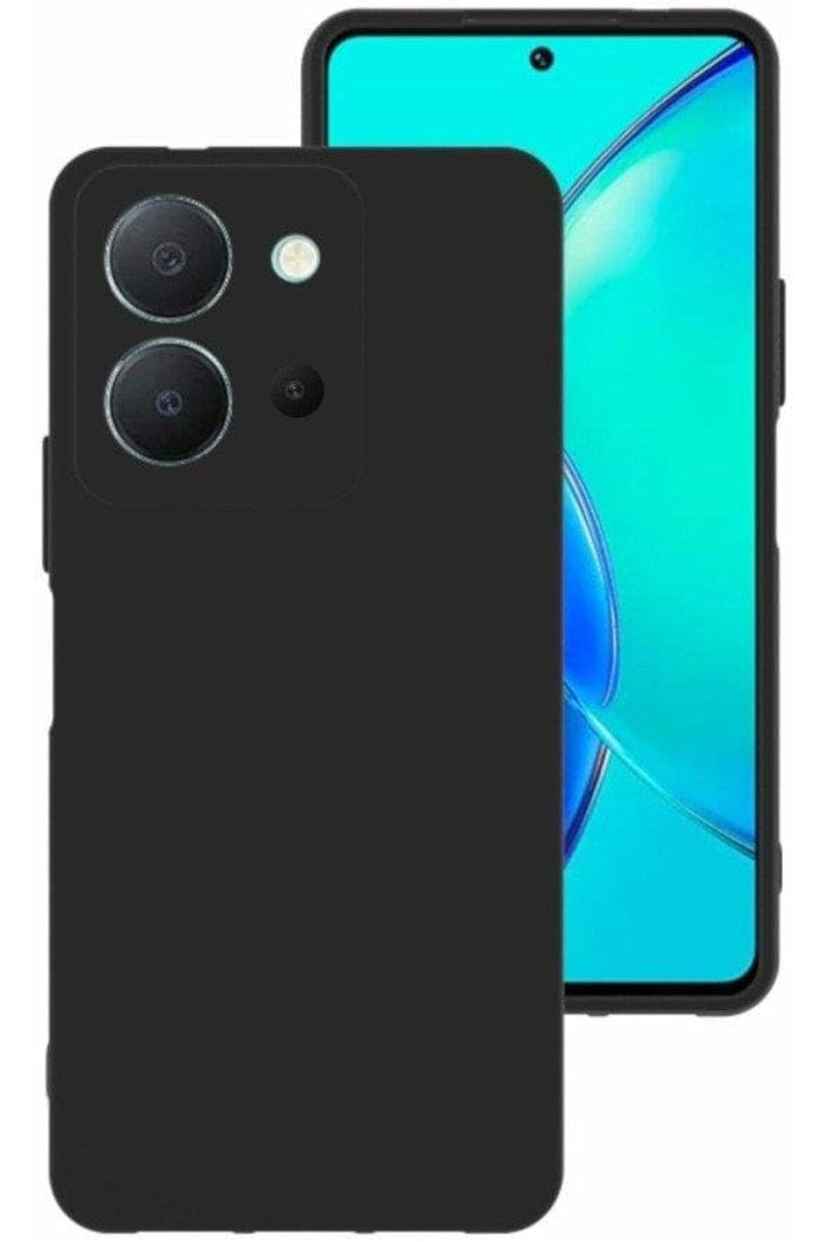 salesalbutik Y36 Kılıf Kamera Korumalı Silikon Rubber Arka Kapak (Siyah)