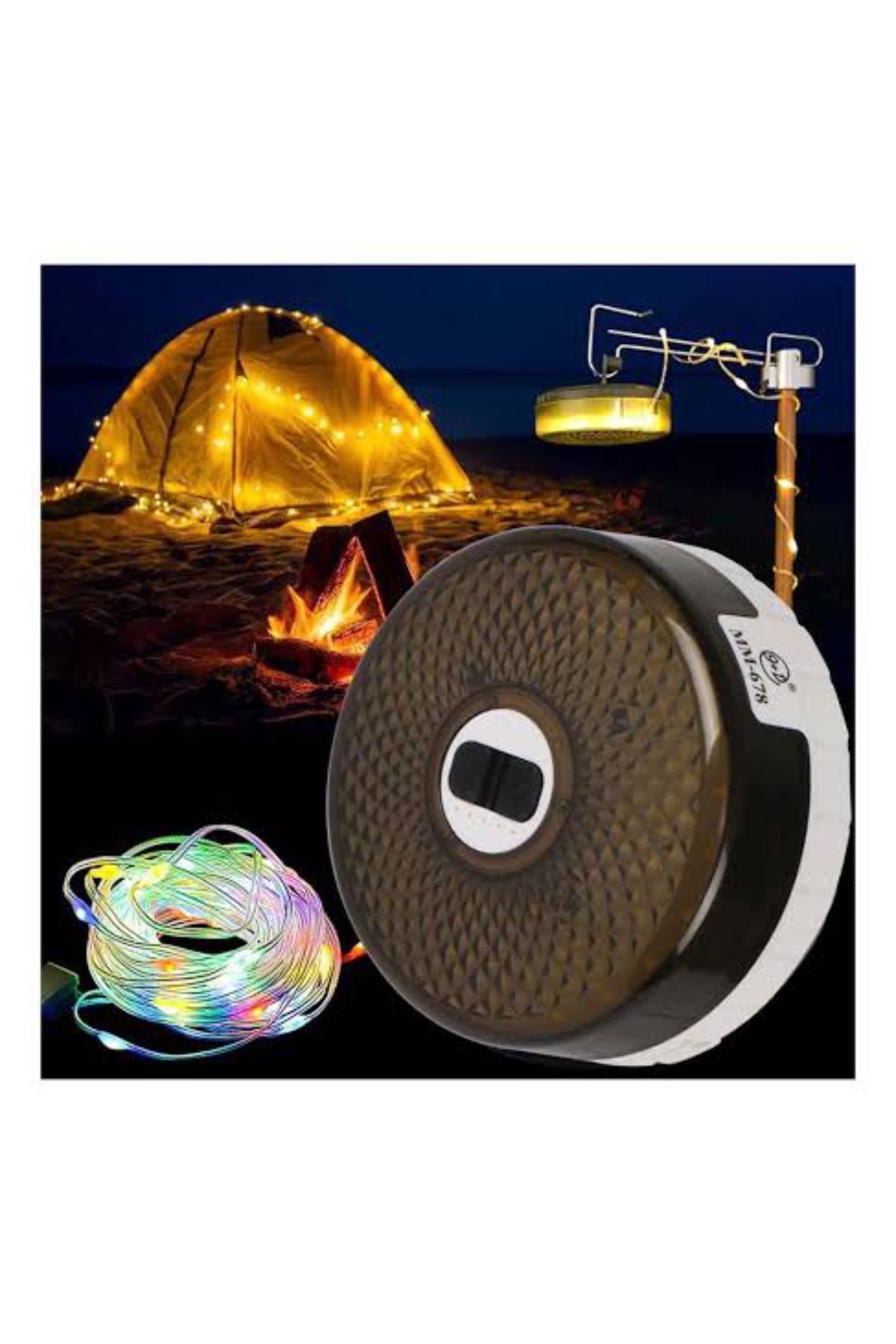 abnturk Usb Şarjlı Ledli Kamp Lambası Dekoratif Fener 8X80