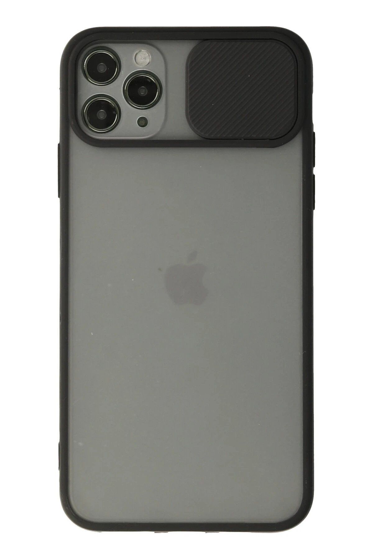 CepteToptan Newface iPhone 11 Pro Max Kılıf Palm Buzlu Kamera Sürgülü Silikon - Siyah