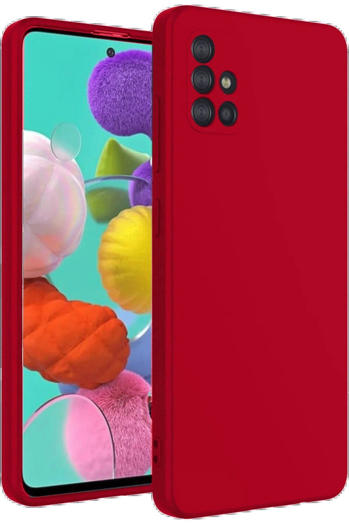 CepteToptan Newface Samsung Galaxy A31 Kılıf Nano içi Kadife Silikon - Kırmızı