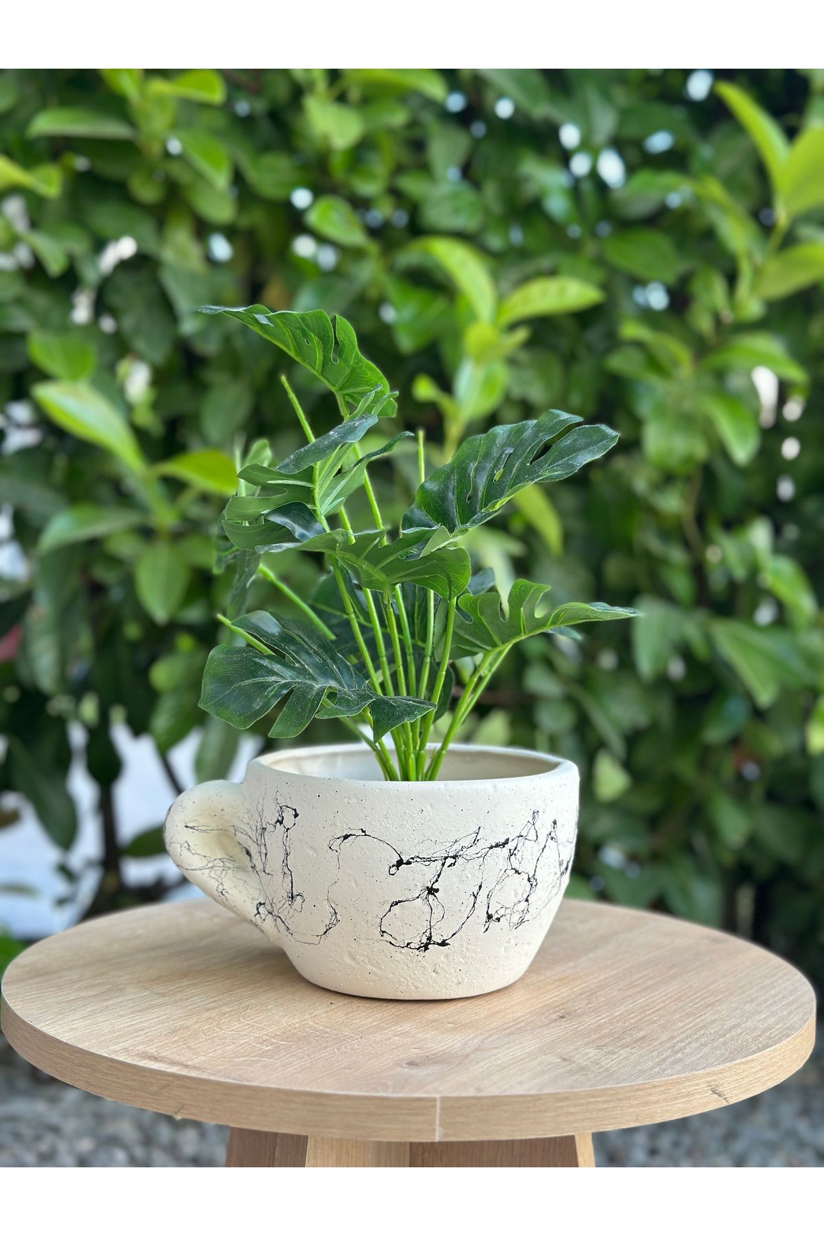 LAVİTTA seramik saksı , çiçeklik , bitki saksı kahve fincanı tasarımlı (11 cm yükseklik , çap 18 , en 18 )