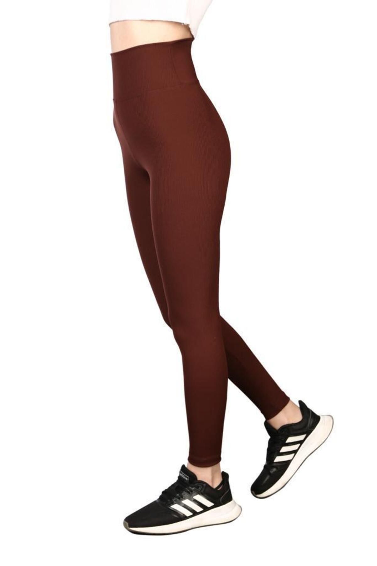 NOLYA MODA Kadın Yüksek Bel Dikişsiz Spor Tayt