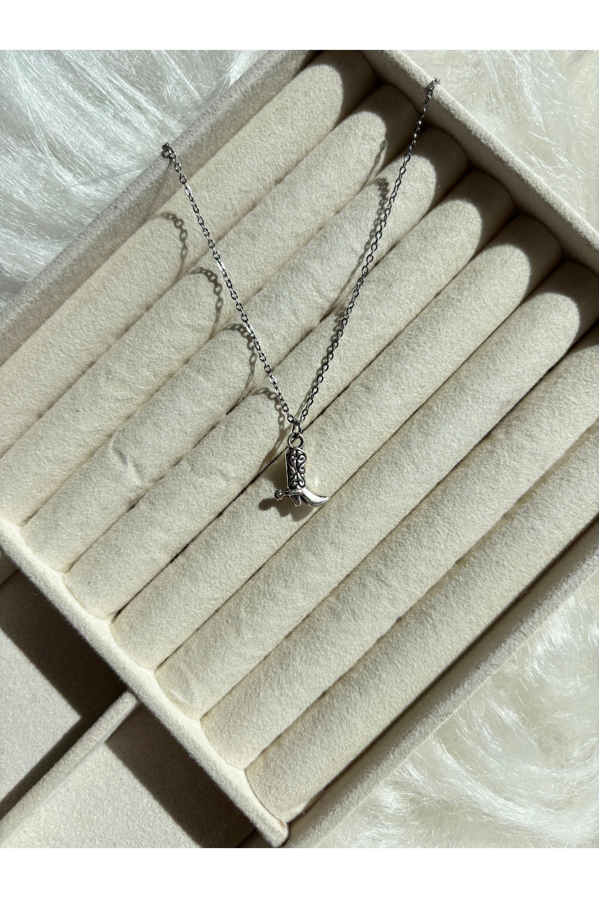 denars jewelry Kovboy Çizme Çelik Zincirli Kolye