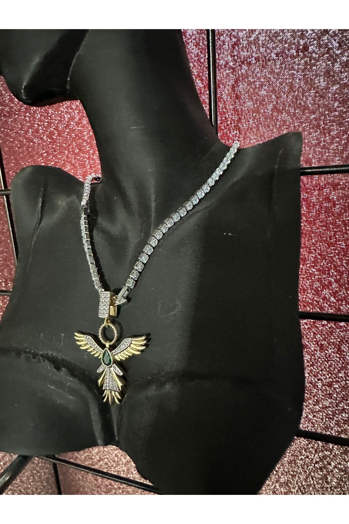 Butik Taşlı Anka Kolye