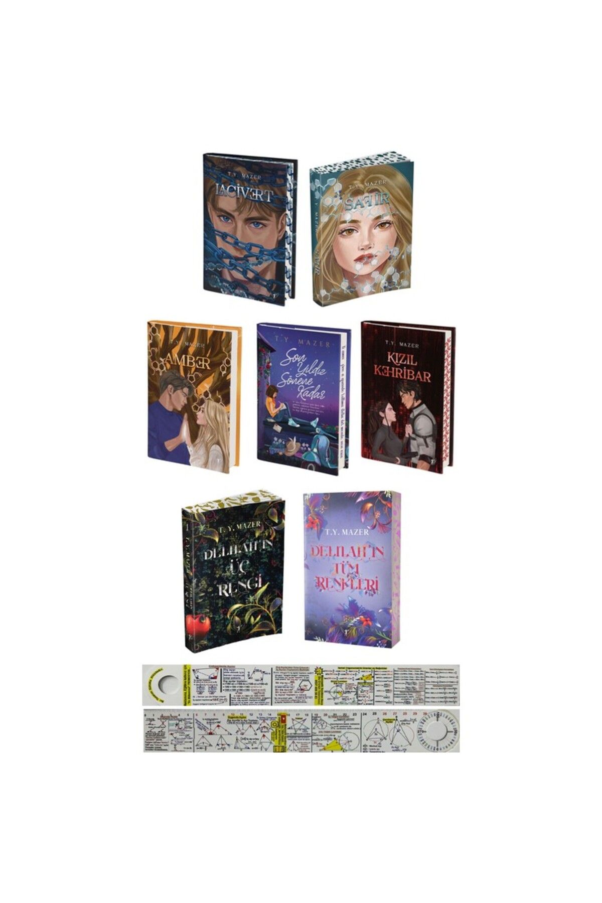 Artemis Yayınları Safir - Lacivert - Amber - Kızıl Kehribar - T. Y. Mazer + Matematik Öğreten Ayraç