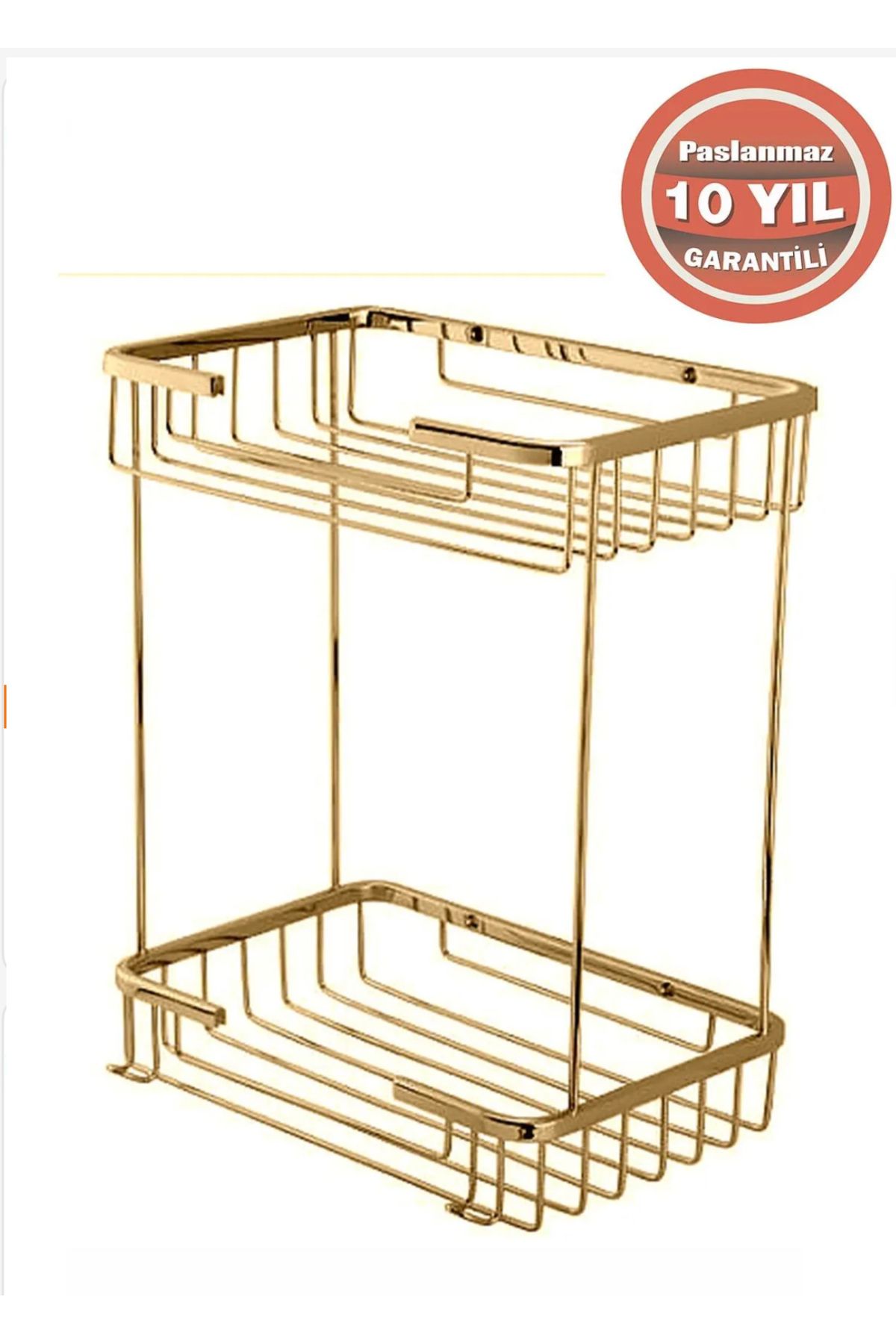ÇELİK BANYO Paslanmaz Pirinç Taci 22x15cm Şampuanlık Köşe Süngerlik (altın Gold)