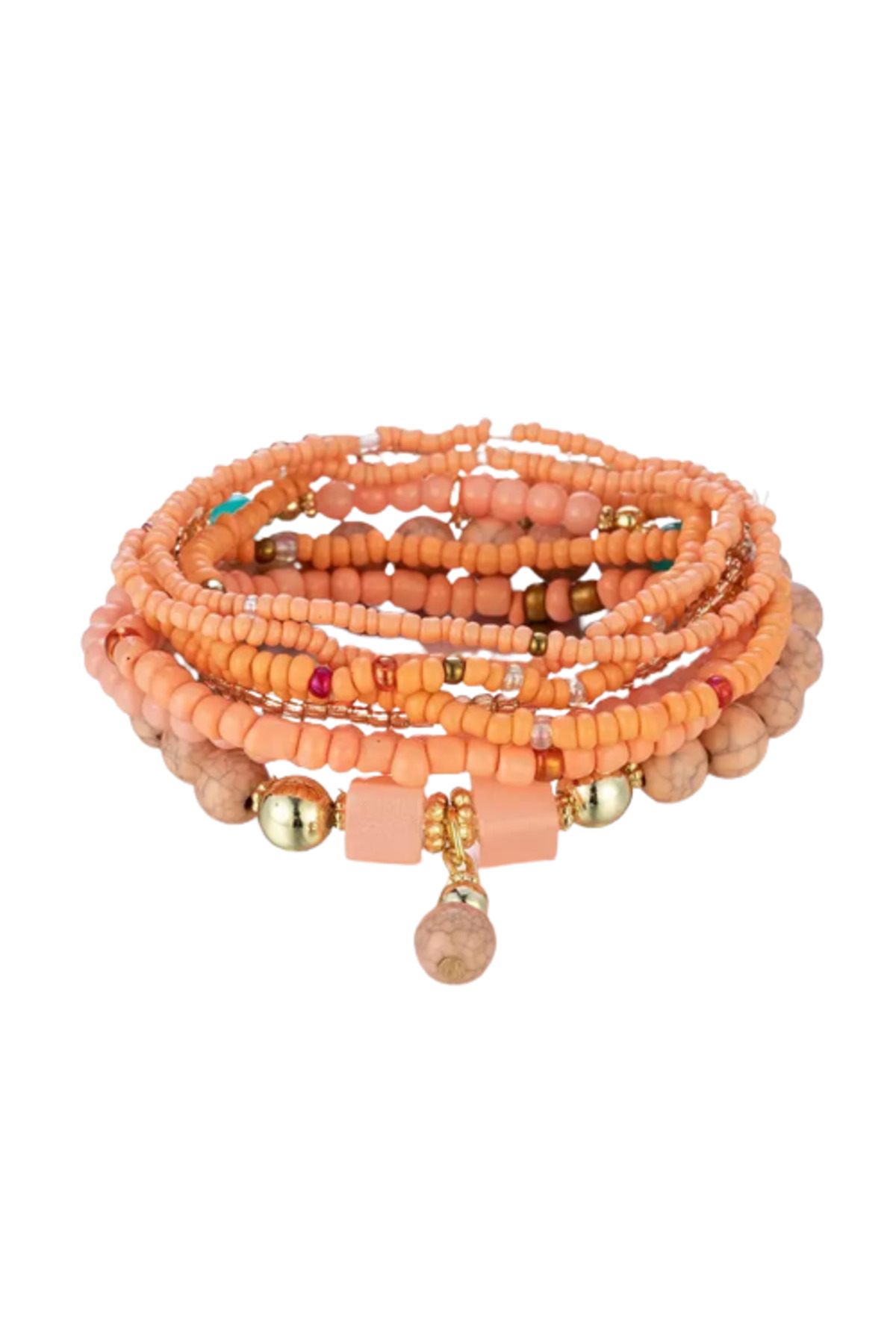 Tessero-Women's bracelet with multiple strands handmade from beads with different charms, regular size 1