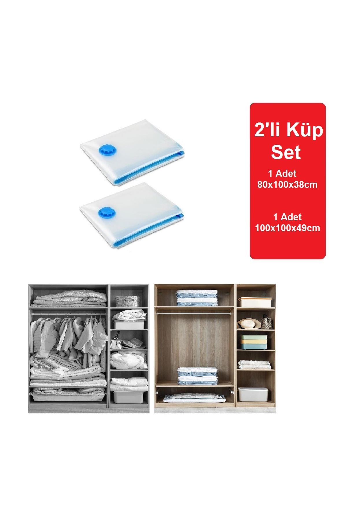Tarix Vakumlu Hurç,Vakum Poşeti,Hurç,Vakumlu Organizer,elbise İçin Hurç,valiz organizeri 2li küp set